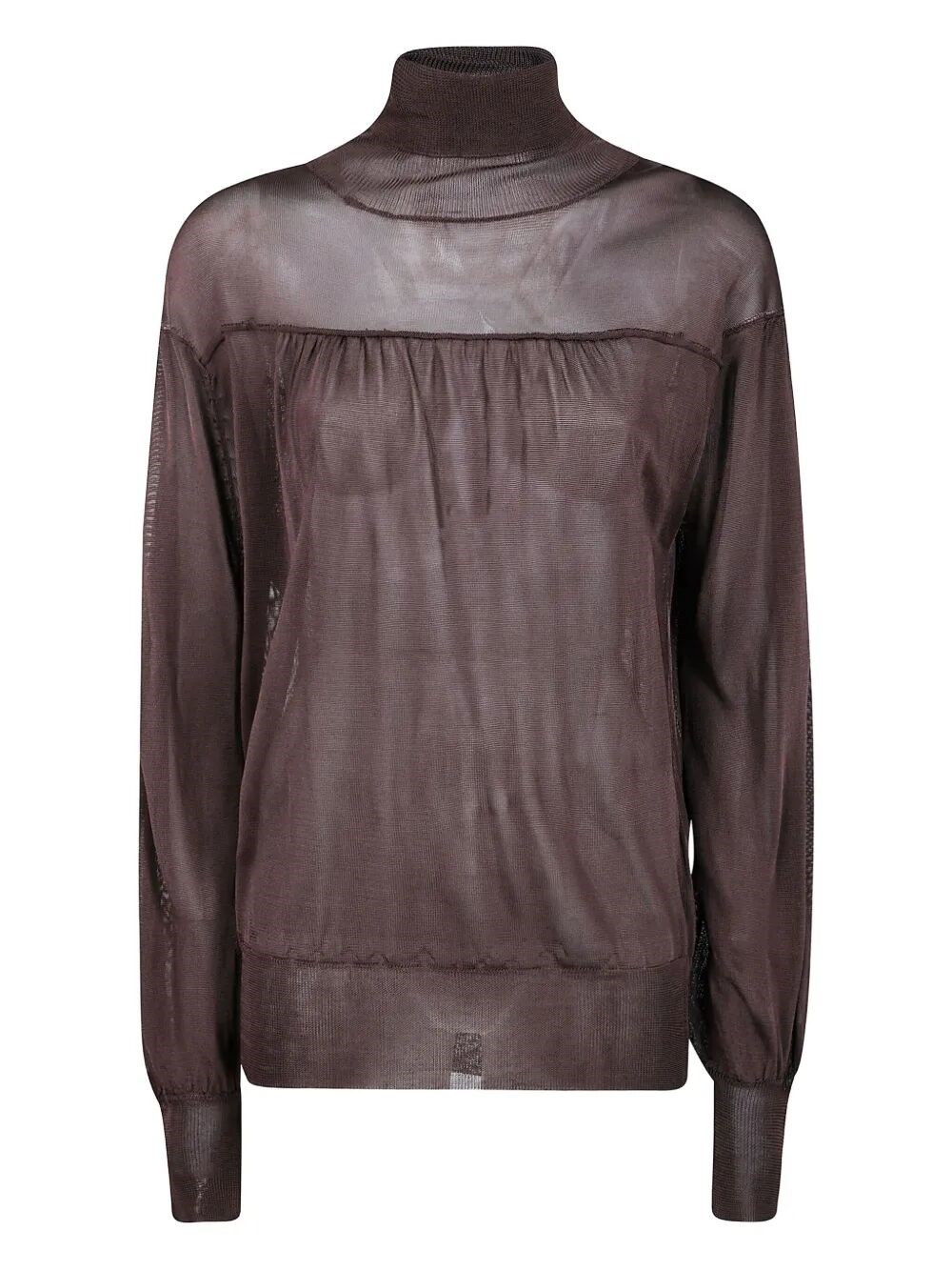 Aviu Viscose Turtle Neck Sweater In Brown
