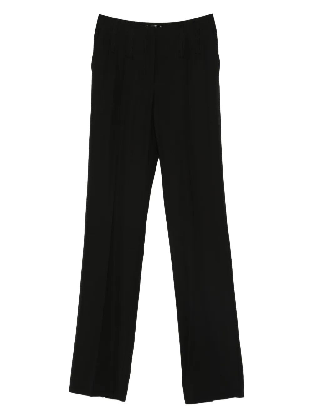 Mugler Pleated-front Straight-leg Trousers In Black