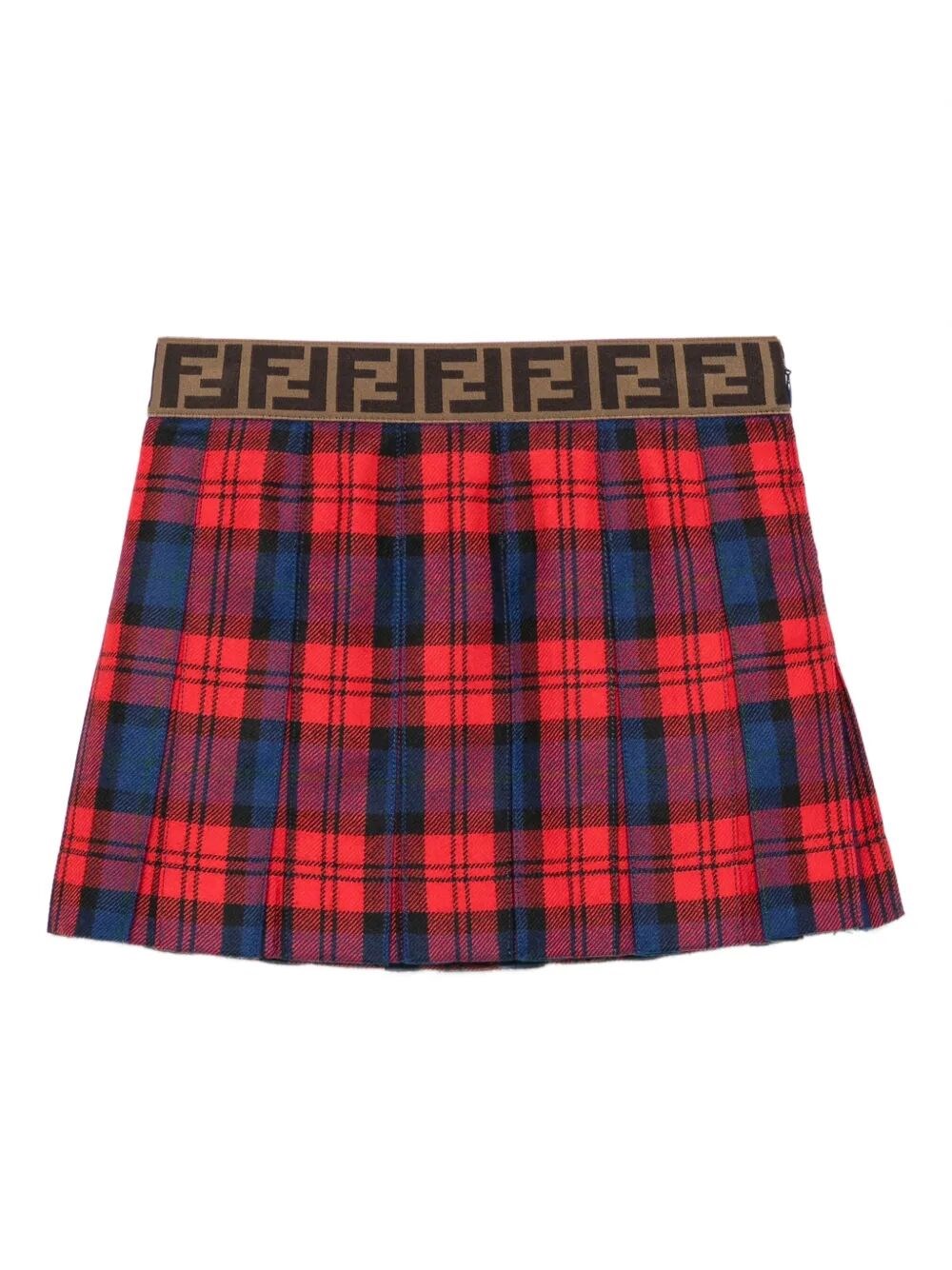 Fendi Kids' Red Tartan Skirt
