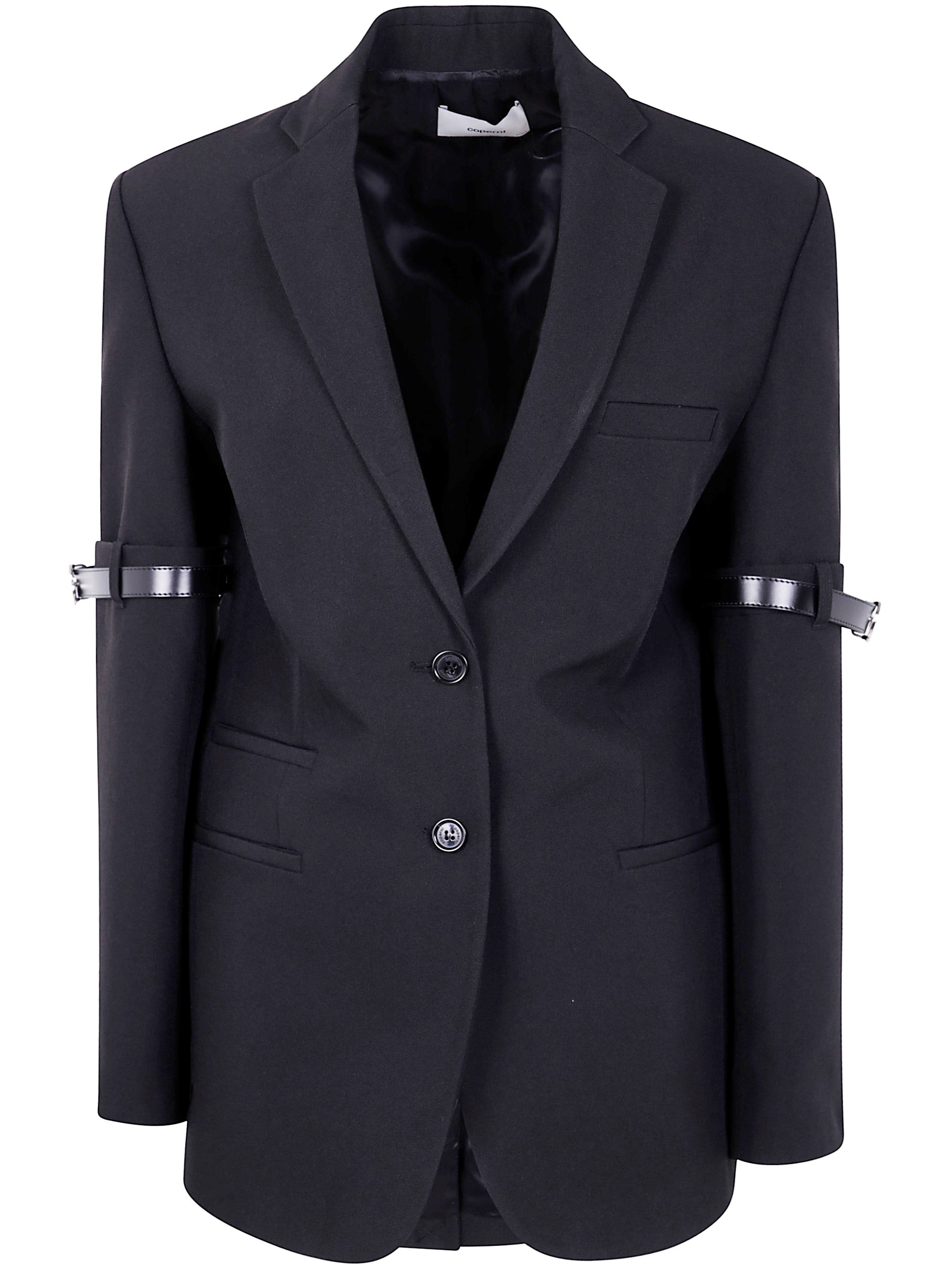 Coperni Logo Belted Blazer In Black