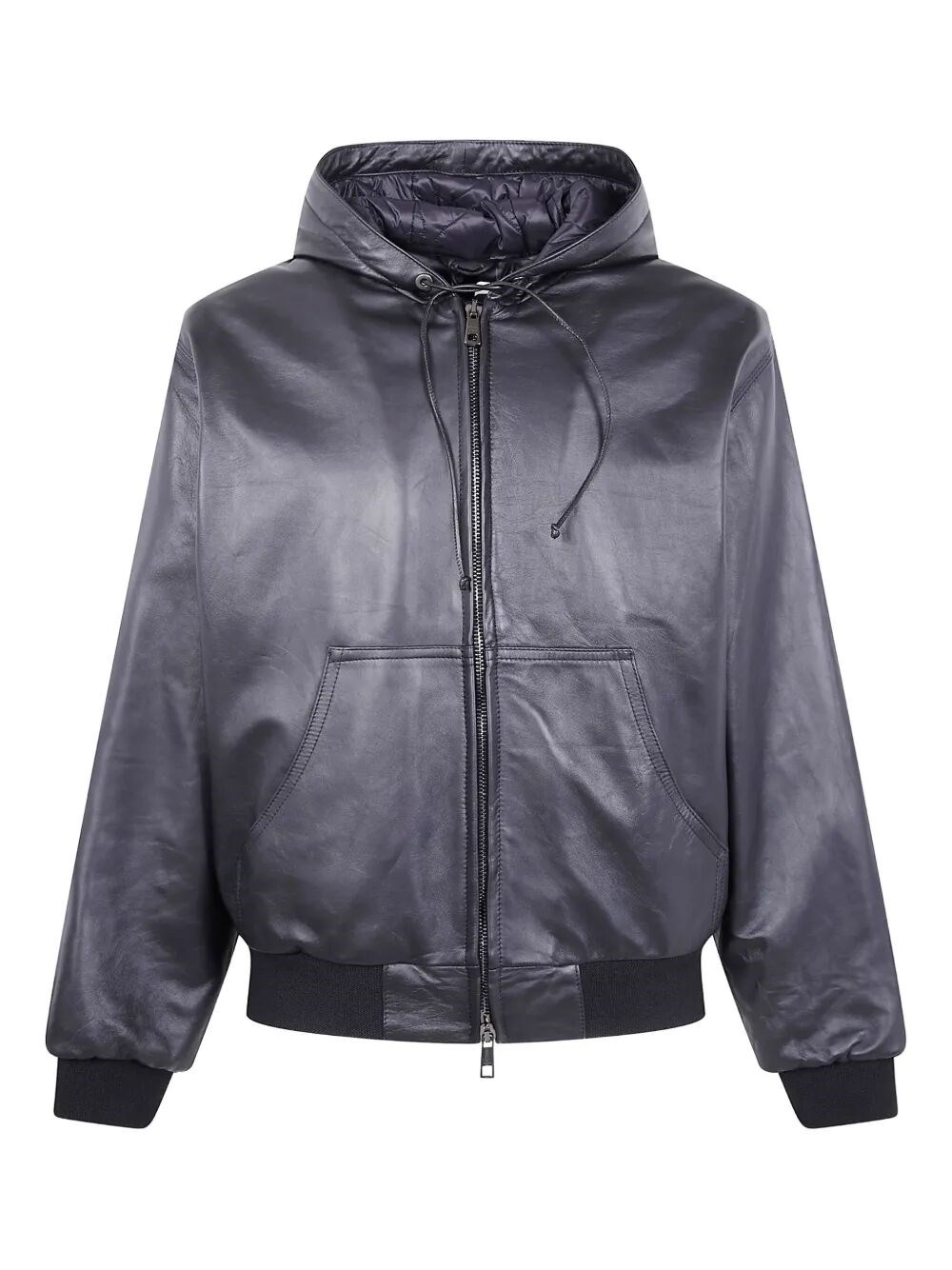 Pierre-louis Mascia Nappa Leather Oversized Hooded Bomber Jacket