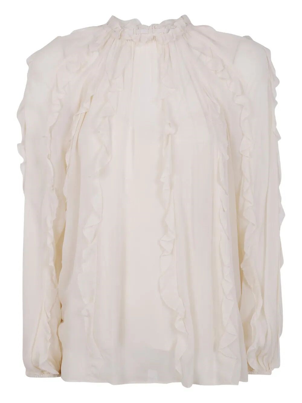 Zimmermann "frill" Billow Blouse In White