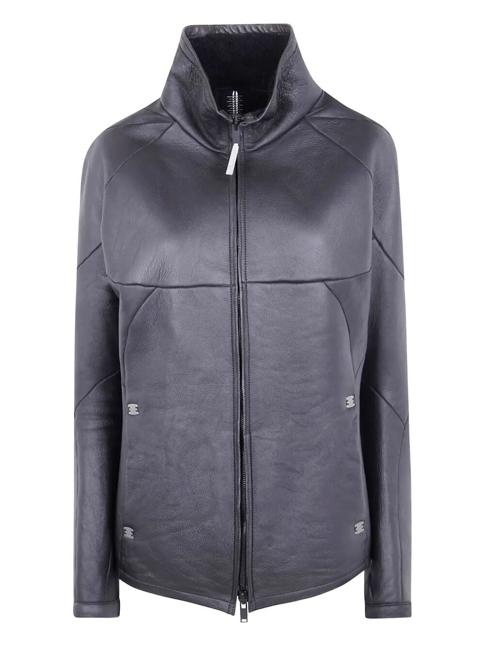 Fred Perry Robuste Leather Jacket In Black Chrome