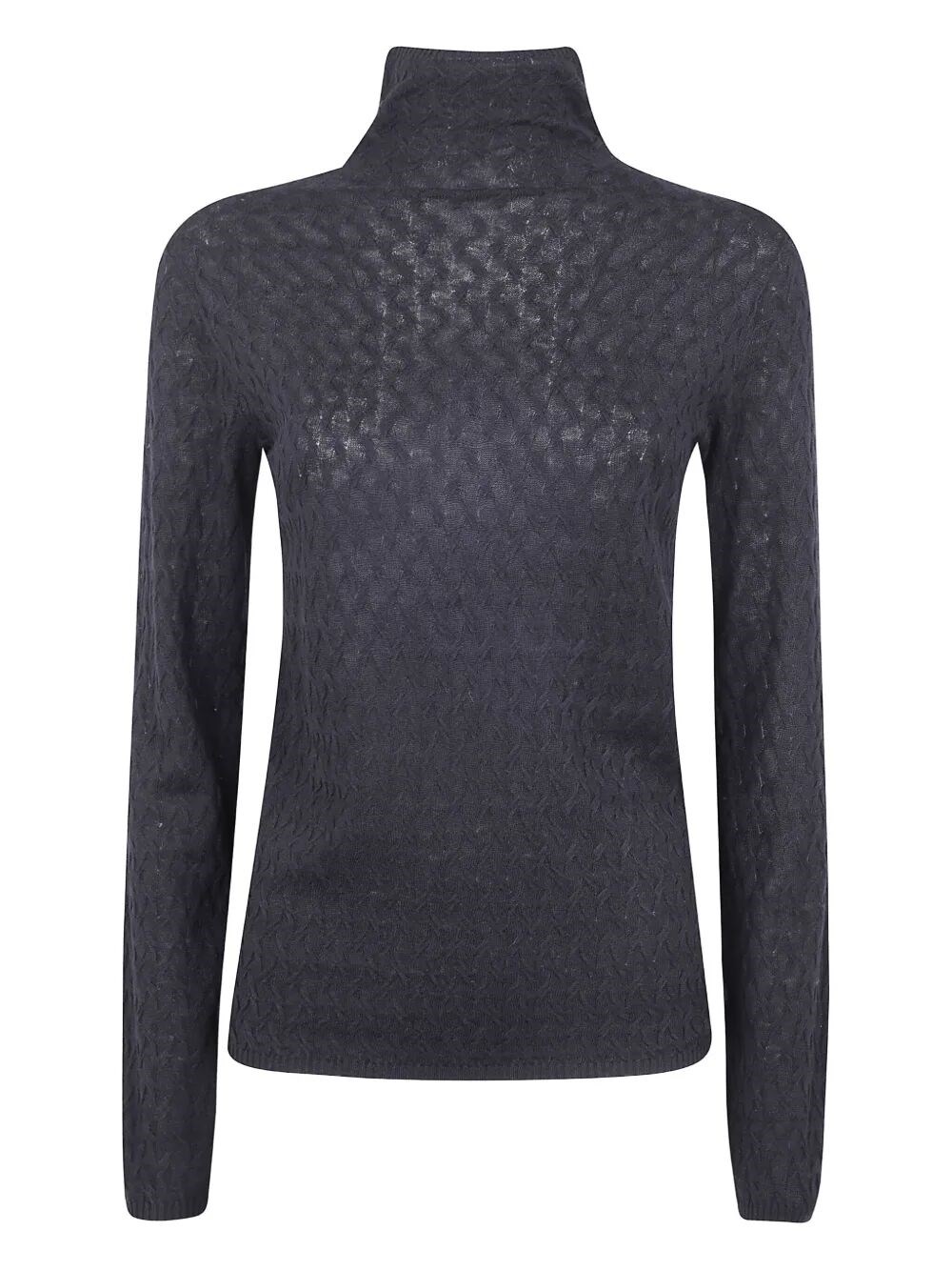 Seventy Turtleneck Patterned-knit Sweater In Blue