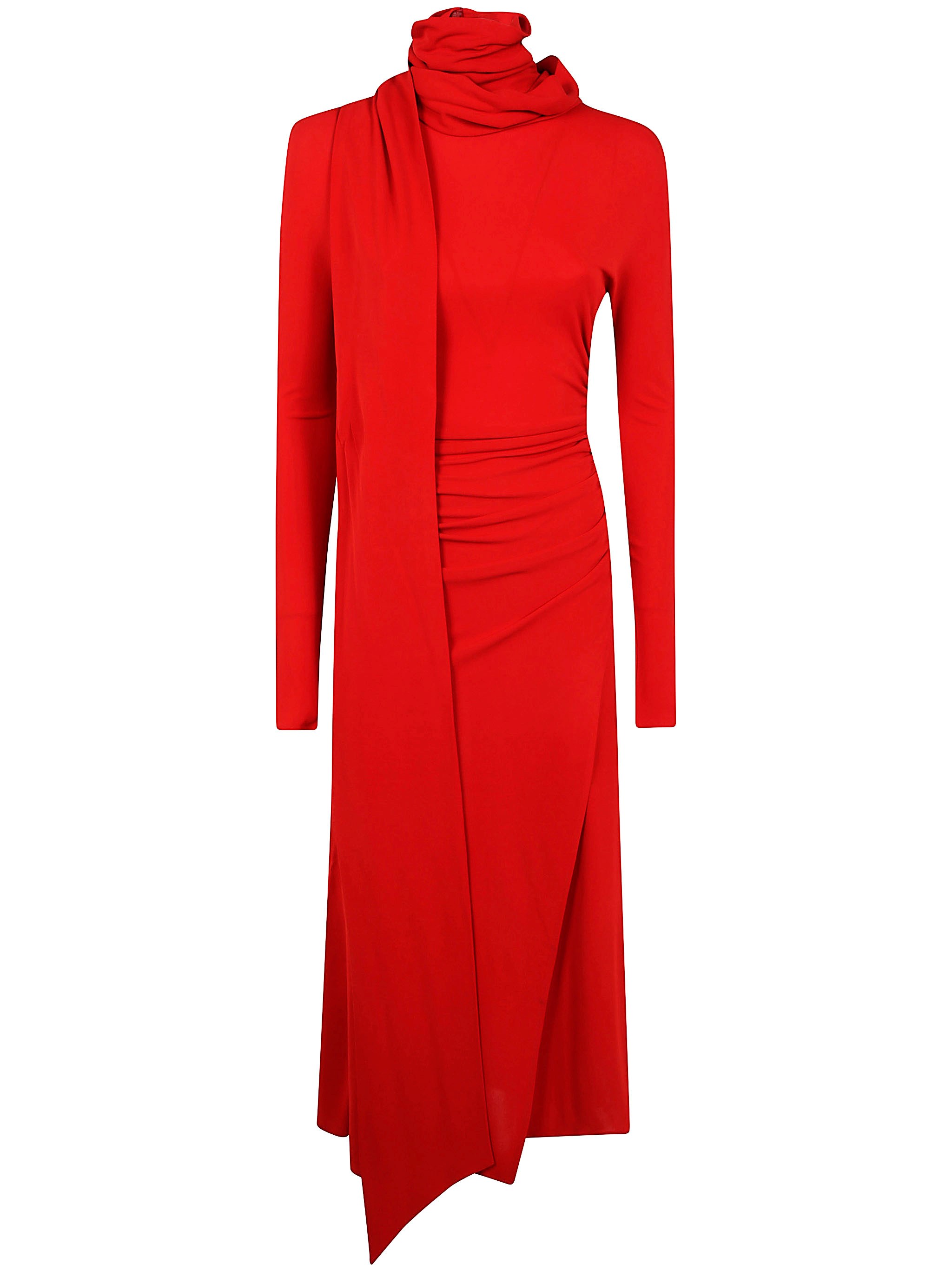 Blumarine Turtle Neck Jersey Dress In Purple