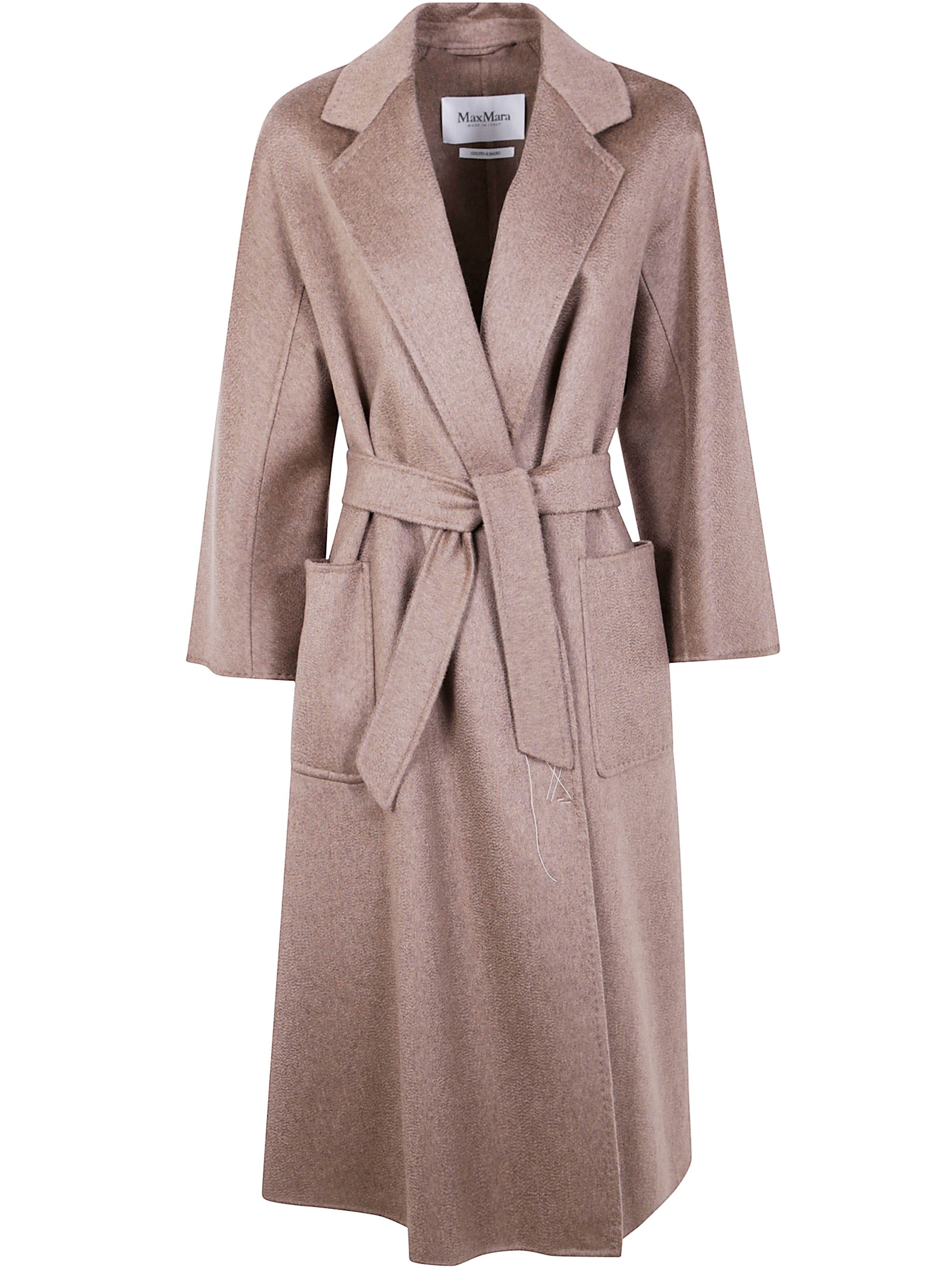 Max Mara "ludmilla" Classic Cashmere Belted Coat In Brown