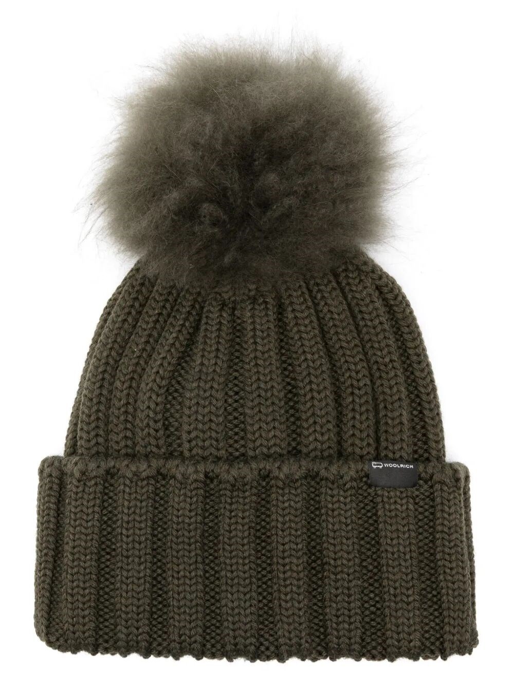 Woolrich Beanie Cashmere "pom Pom" In Green