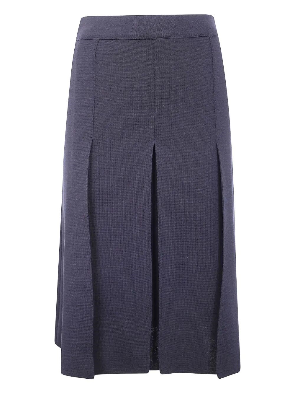 Mrz Split-front Wool Midi Skirt In Black