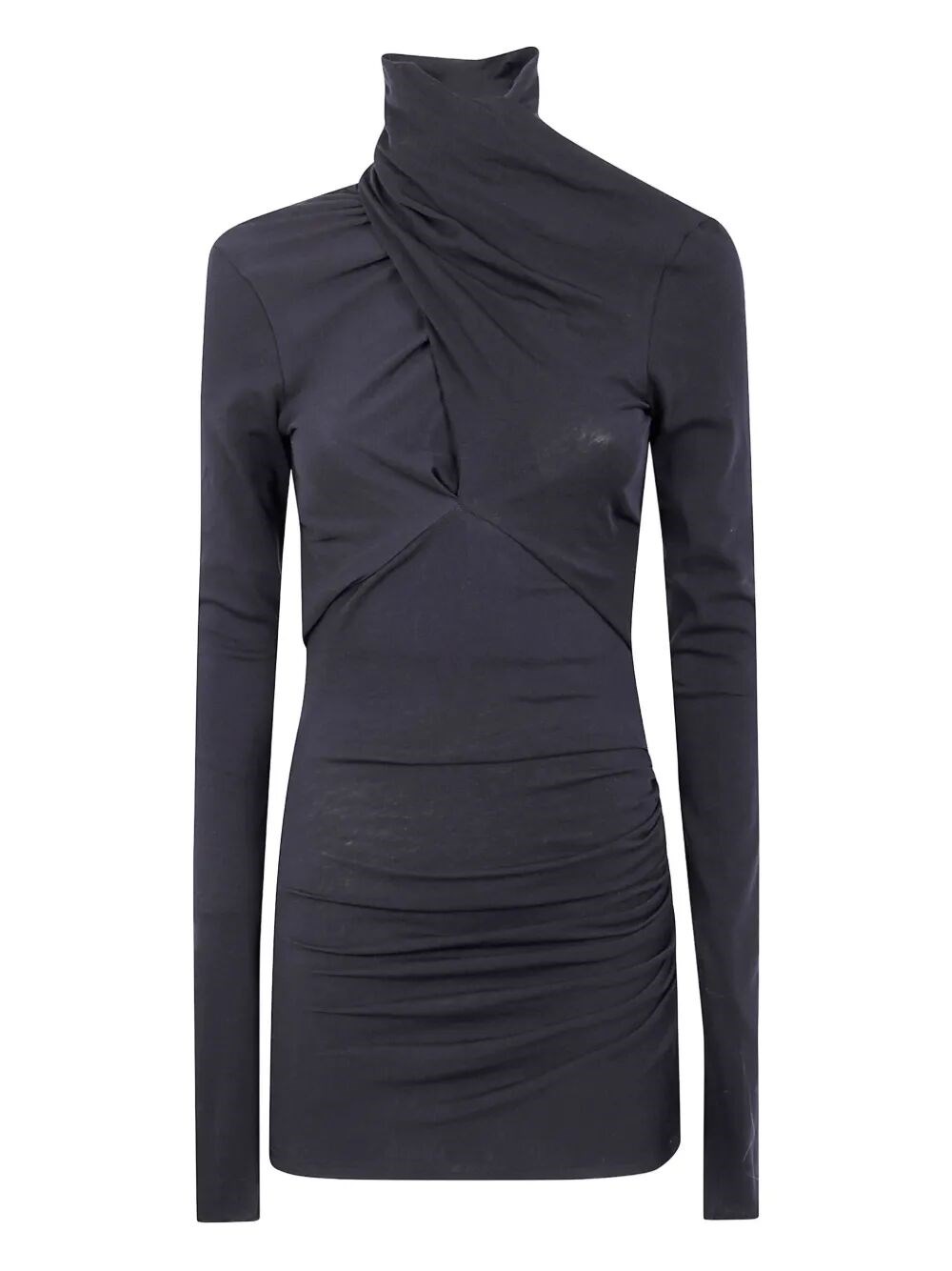 Entire Studios Turtleneck Draped Top In Blue
