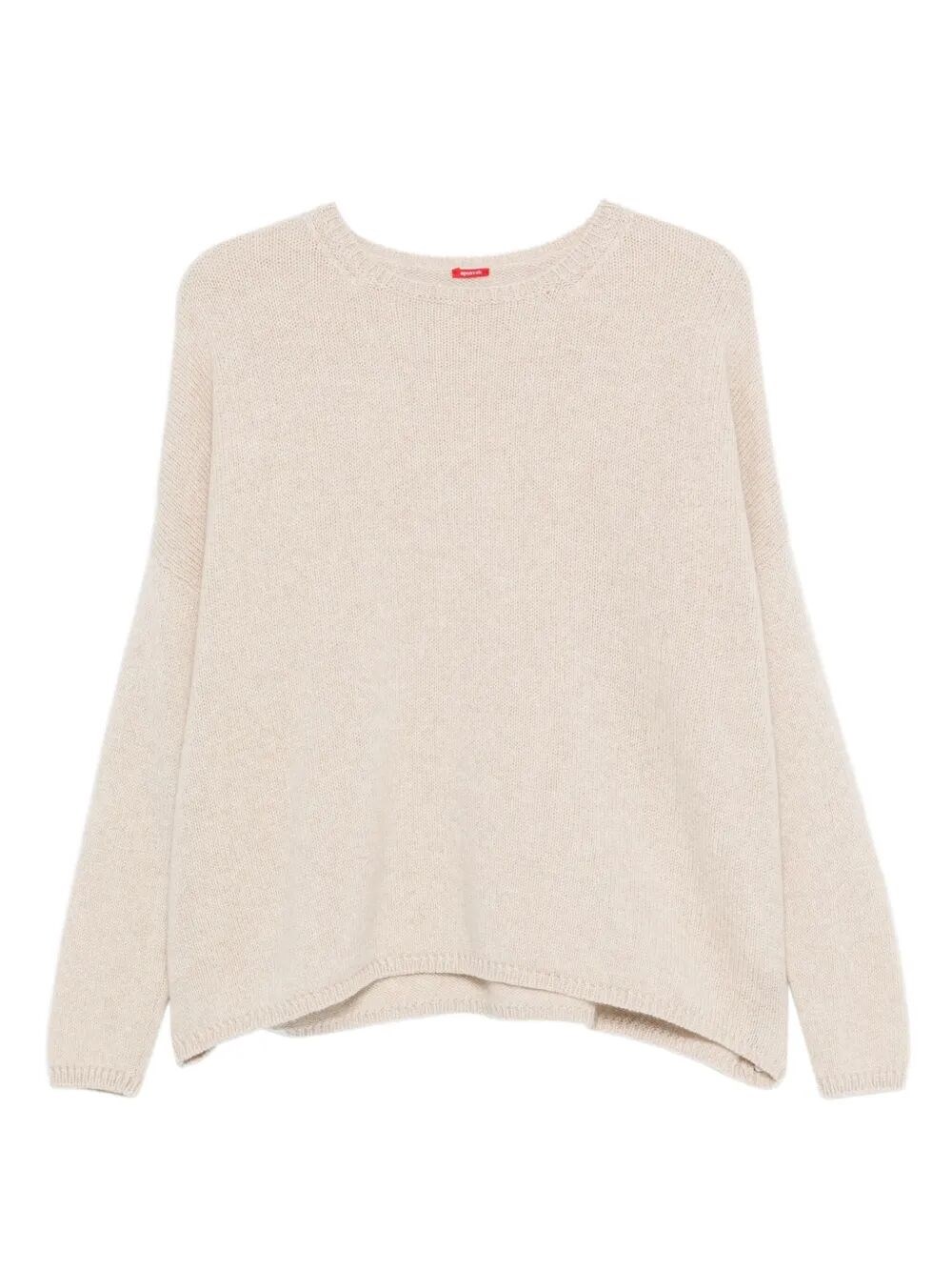 Apuntob Round Neck Dropped Shoulders Relaxed Fit Sweater In White