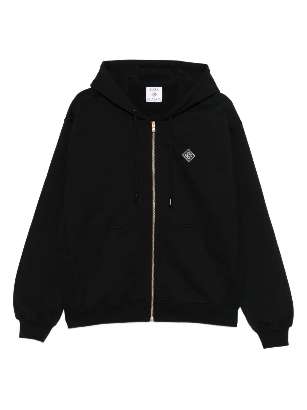 Casablanca "casa Chrome" Full Zip Hoodie In Black