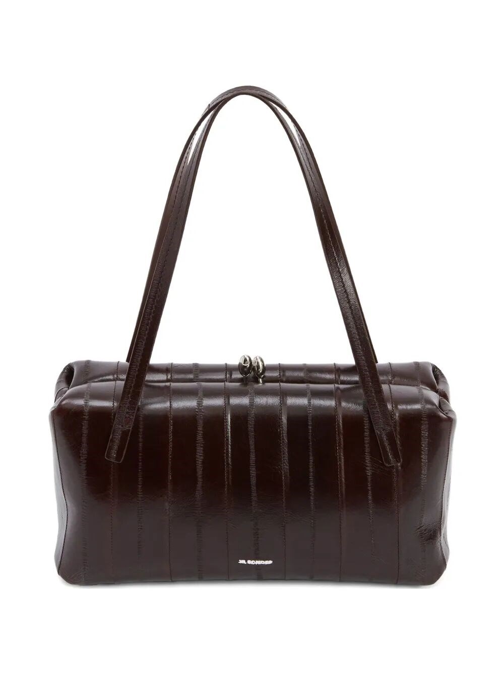 Jil Sander Small Bag With Top Handles And Texture In Brown