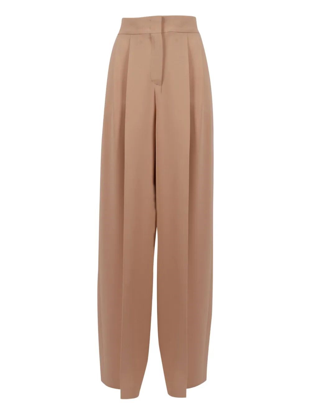 Alberta Ferretti Cady Stretch Wide Leg Trousers In Sand