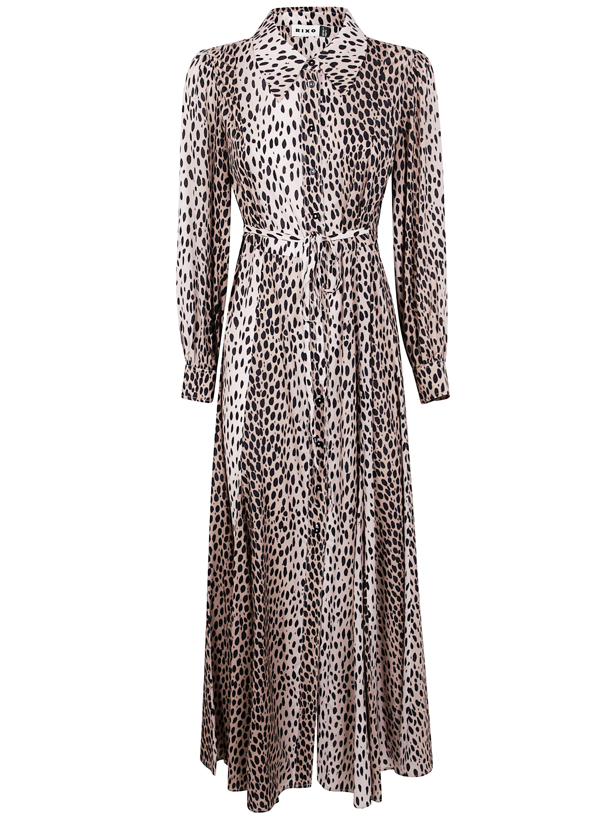 Rixo London "maddison" Dress Antelope Spot Black In Multi