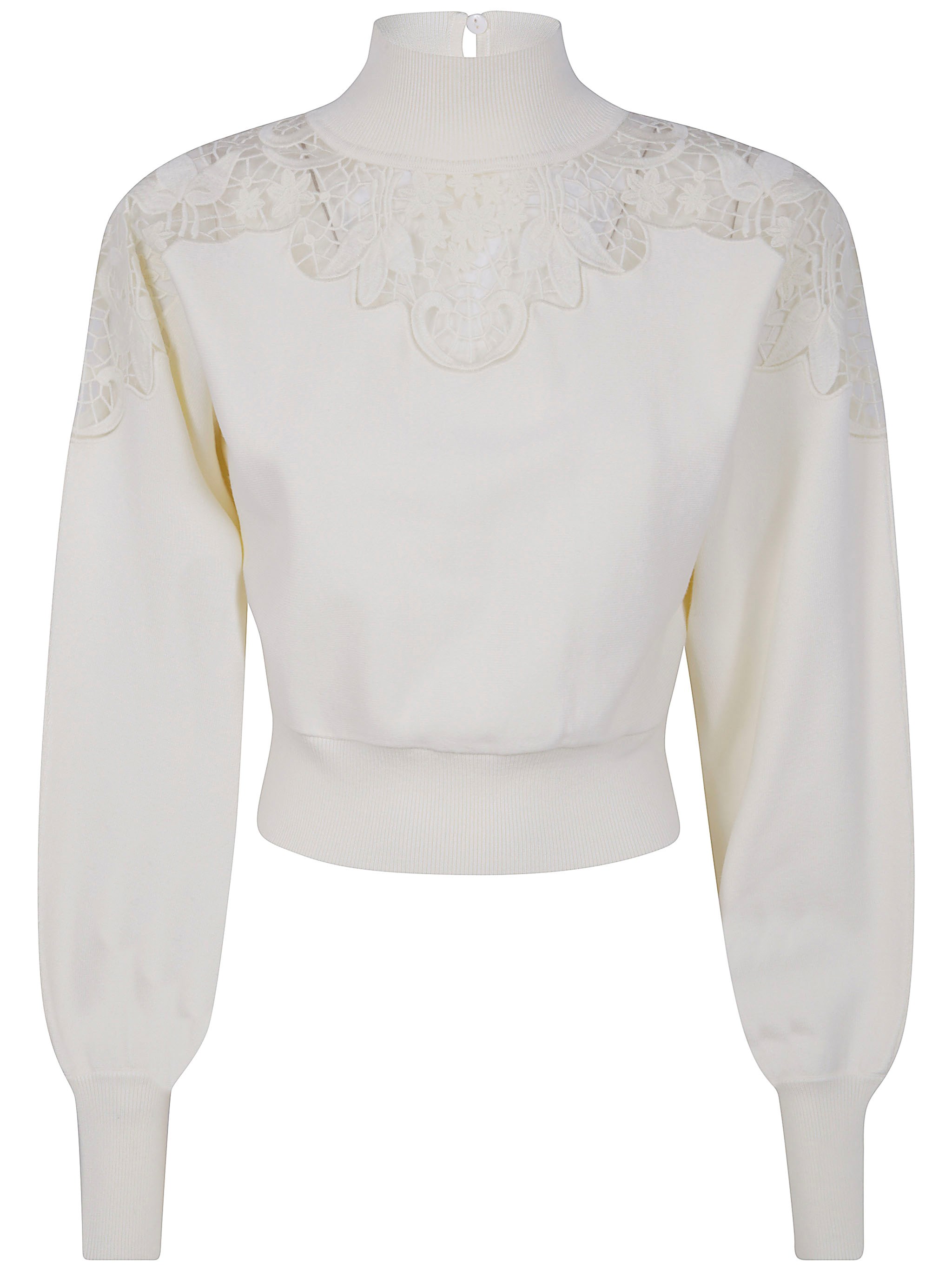 Twinset Short Turtle Neck Sweater In White