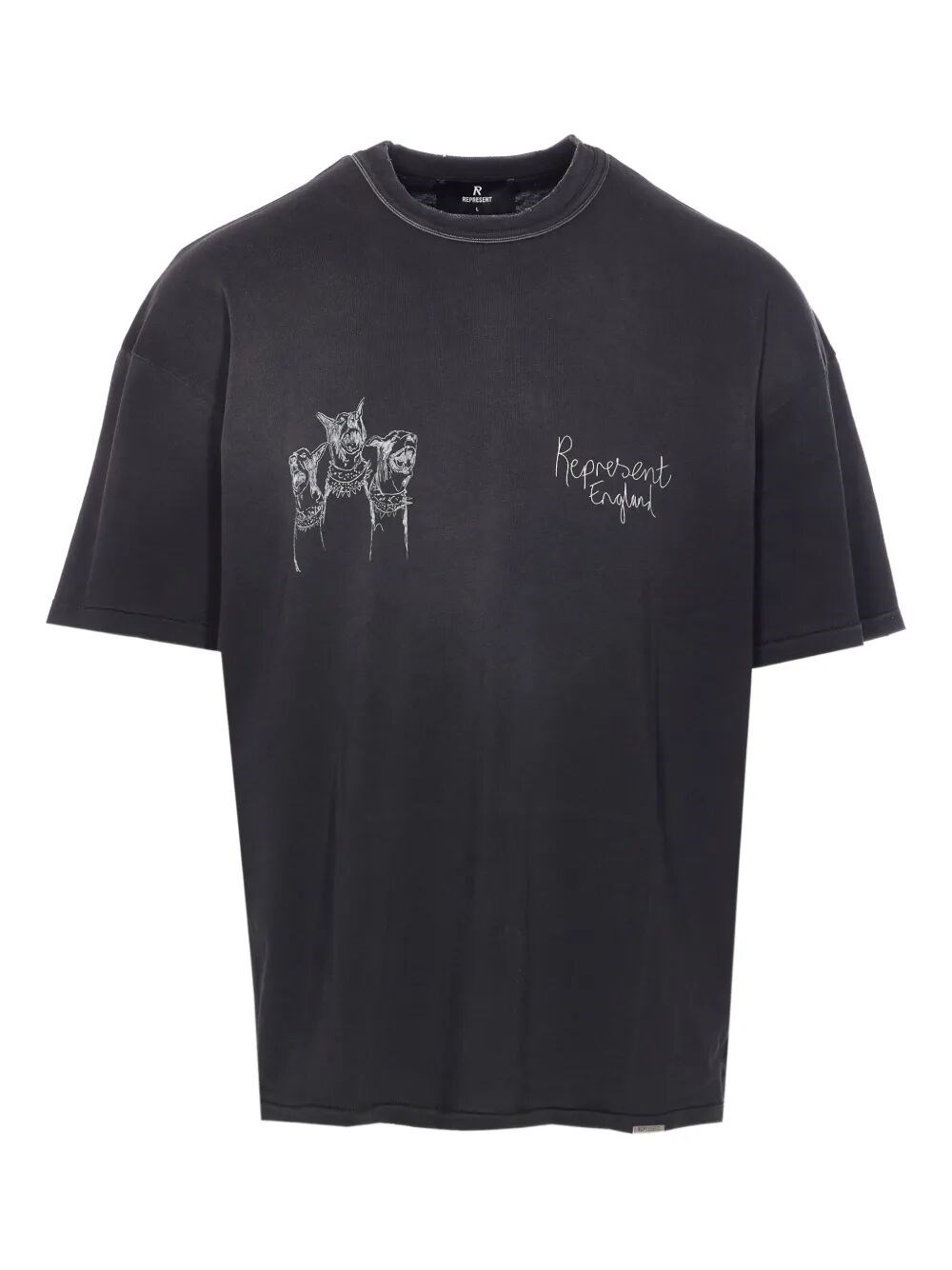 Ann Demeulemeester "hand Drawn Thoroughbred Dogs" T-shirt In Black