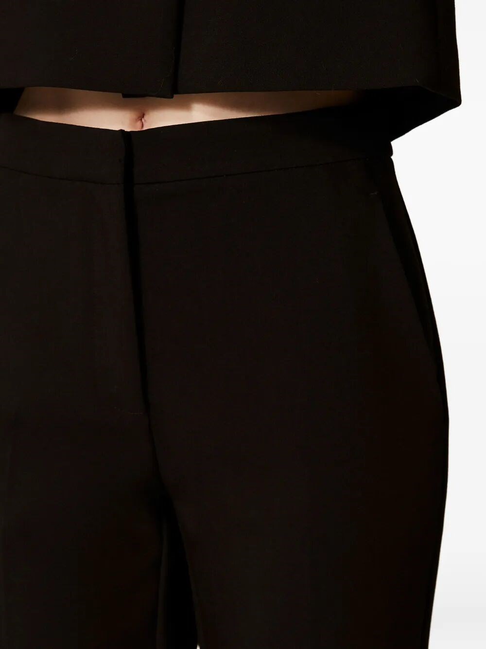 Twinset Tailored Black Trousers With Flared Hem In Black