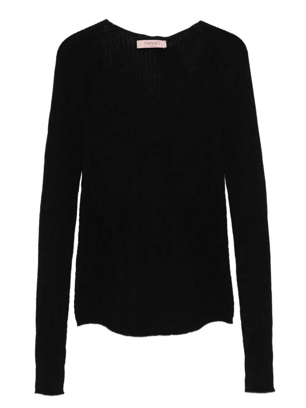 R13 Round Neck Sweater In C Acid Black