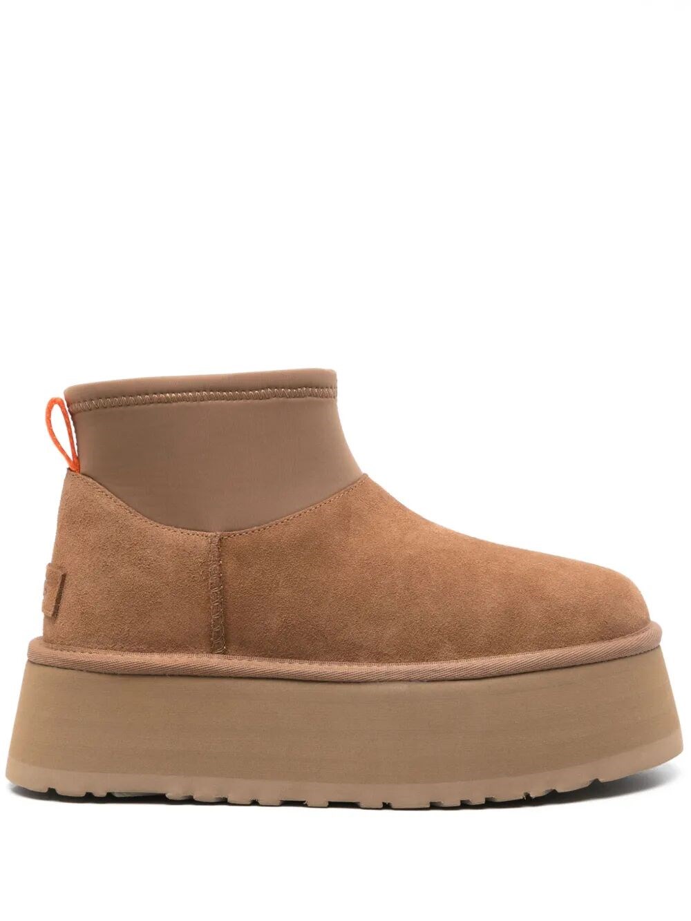 Ugg Biscuit Suede Classic Mini Dipper Ankle Boots In Chestnut