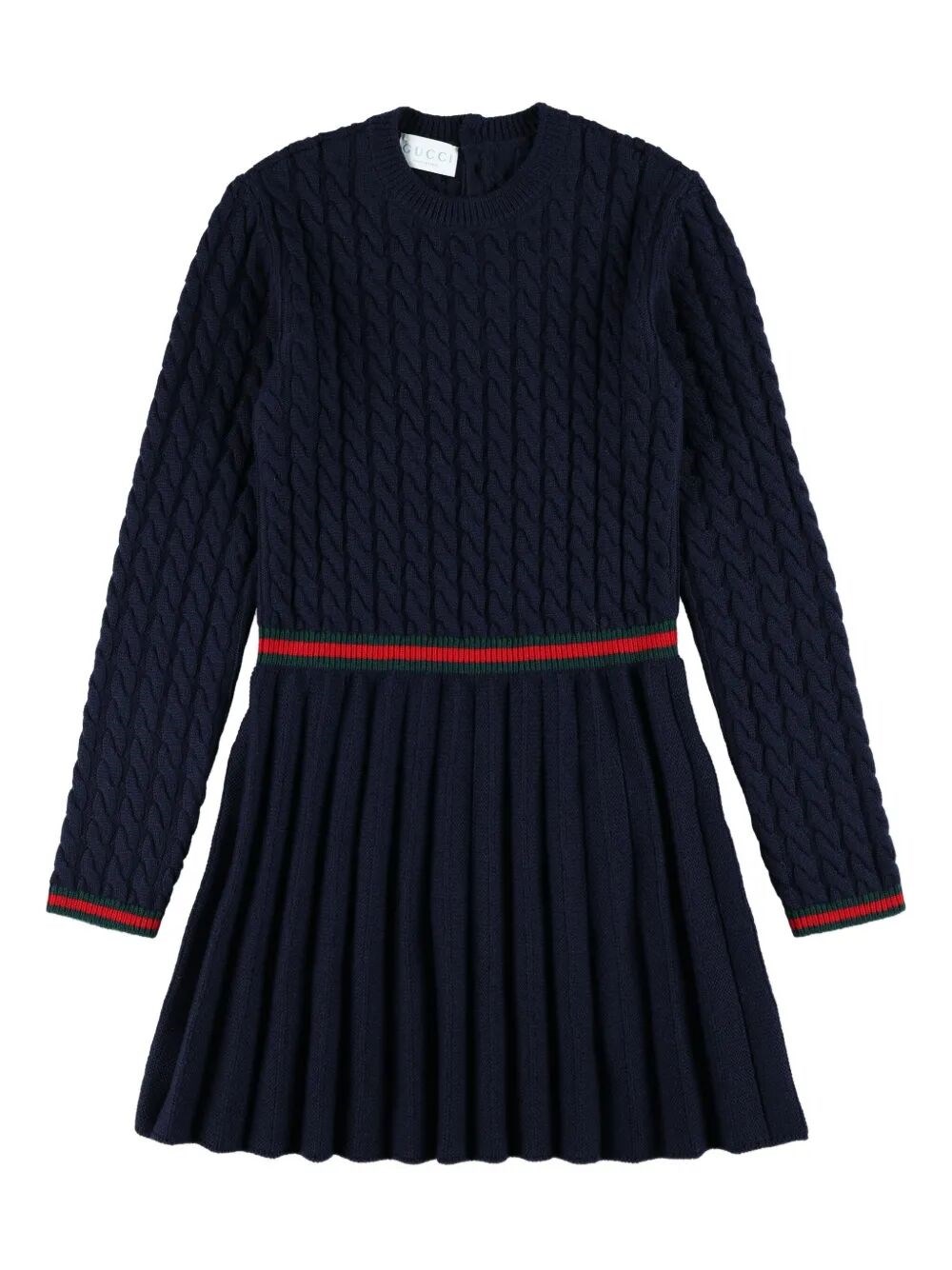 GUCCI KIDS Junior Long Sleeves Dress Wool Cable Stretch　GUCCI KIDS ジュニア 長袖ワンピース ウールケーブルストレッチ GUCCI