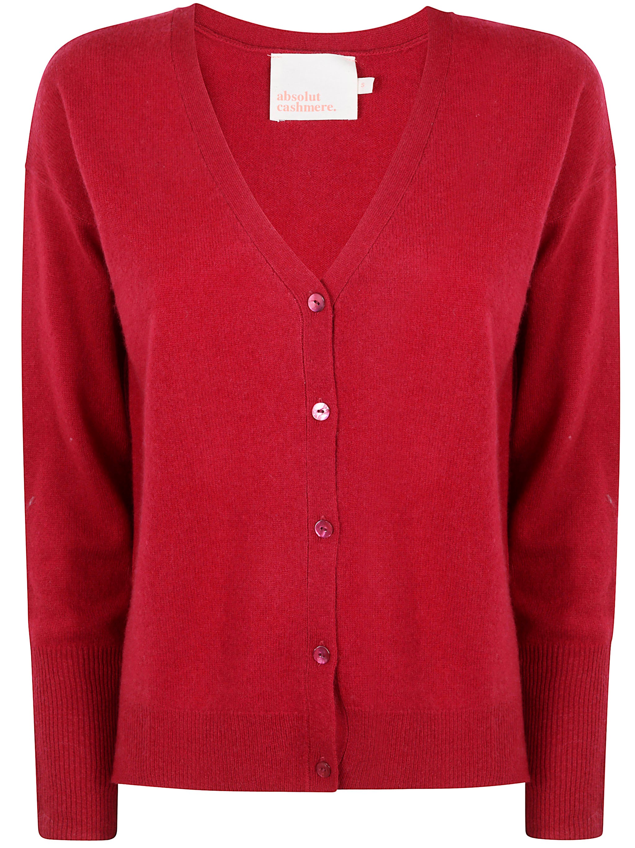 Absolut Cashmere Buttoned Cardigan In Red