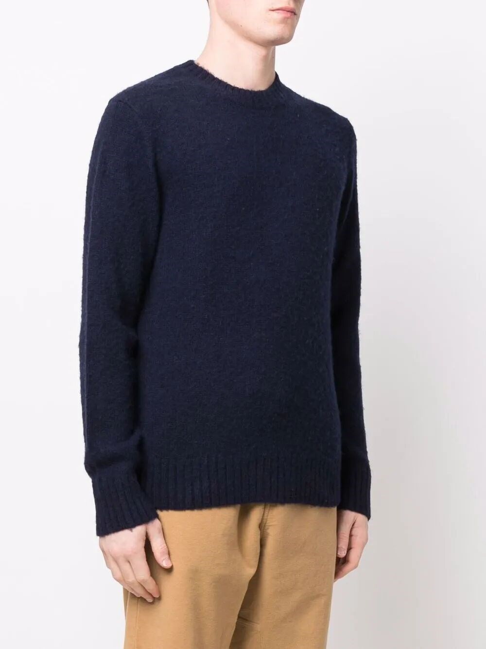 Aspesi "classic" Round Neck Sweater In Blue