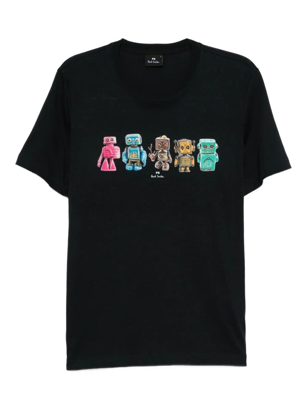 Paul Smith Mens Reg Fit T Shirt Robots In Black