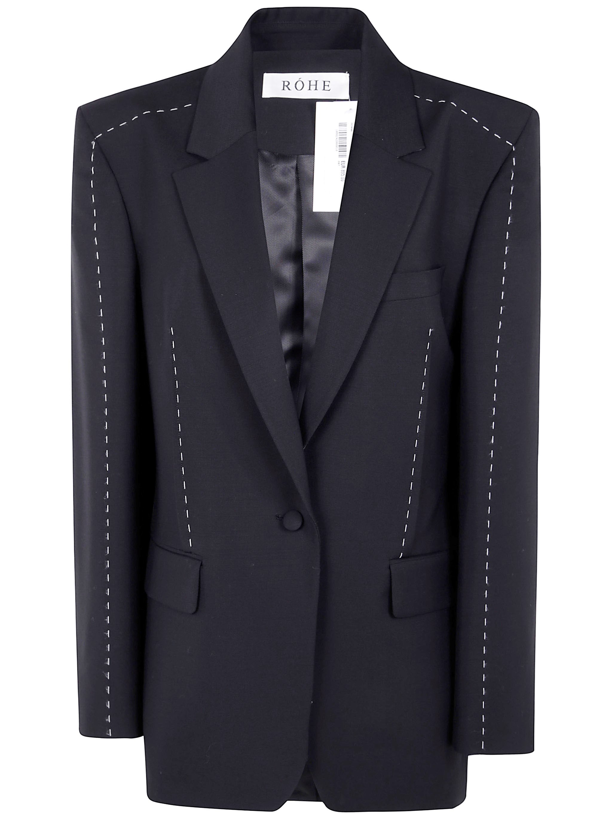 Labo.art Contrast Detail Blazer In Black