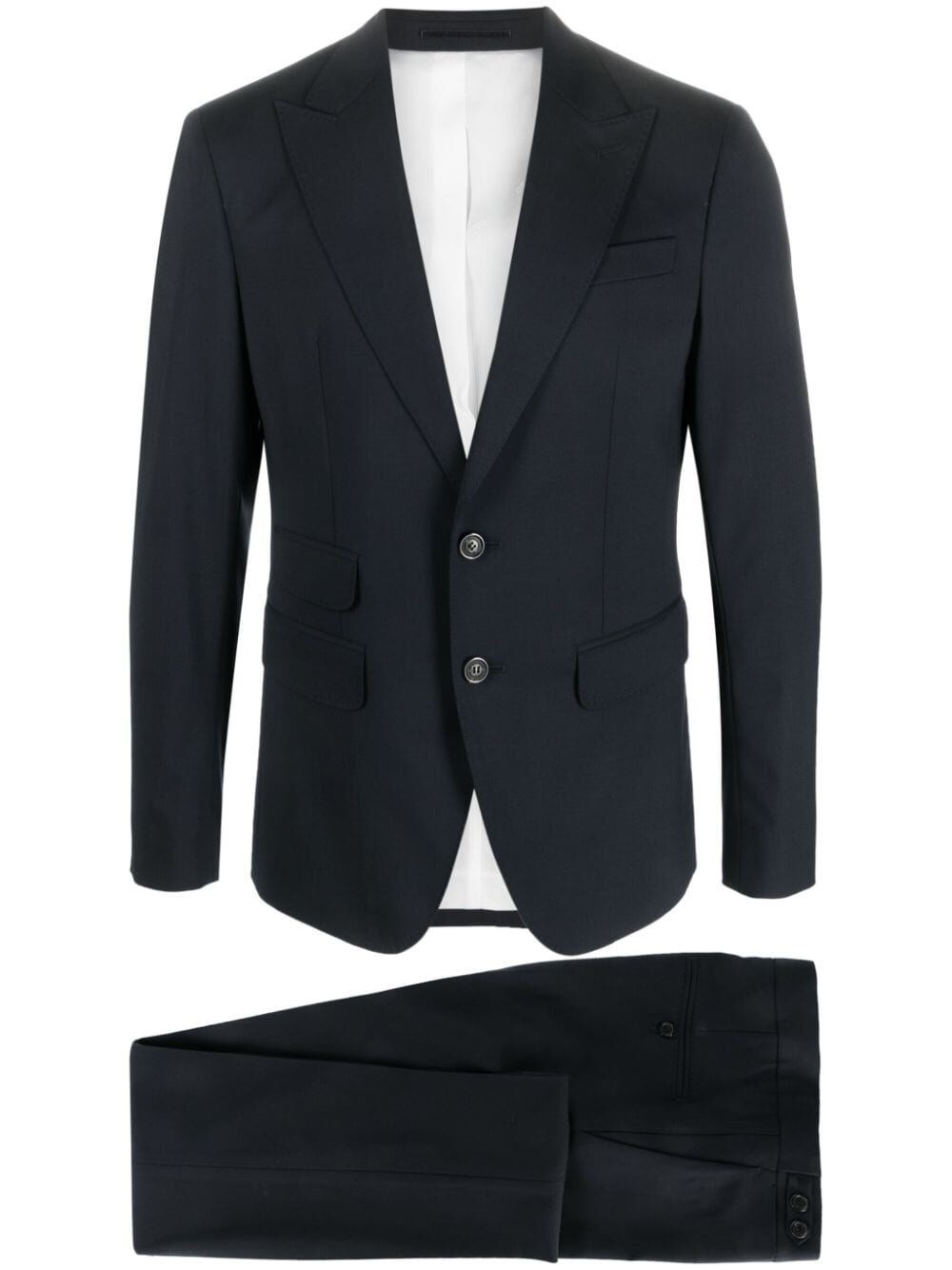 Dsquared2 Structured Blazer Suit With Notch Lapel And Slim-fit Trousers In Blue