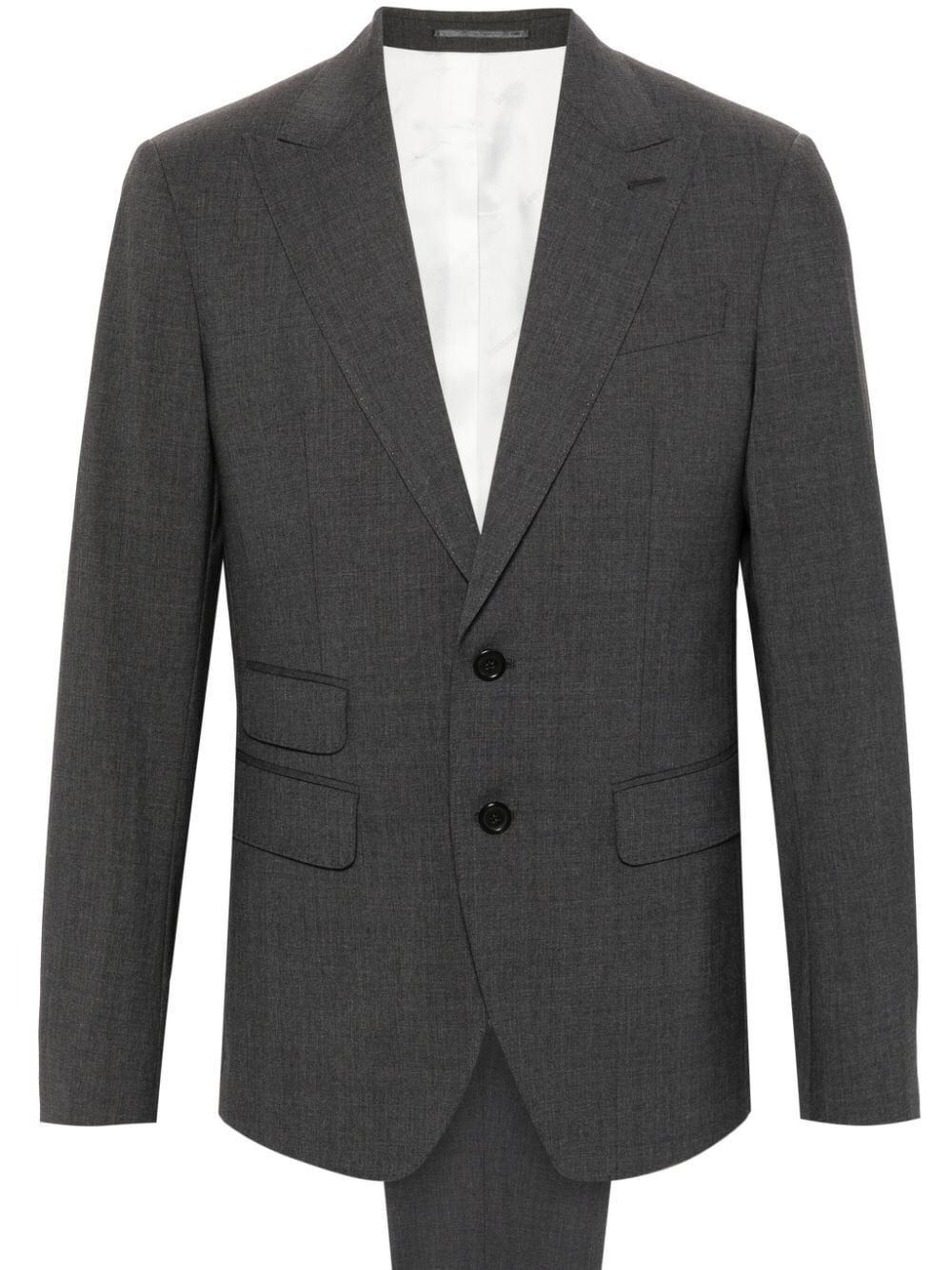 Dsquared2 Houndstooth-pattern Wool Suit In Gray