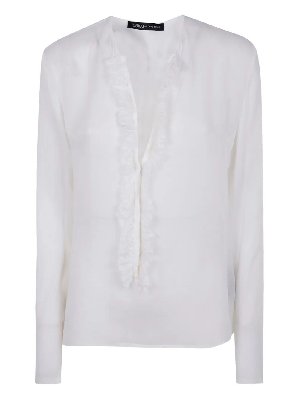 Ibrigu Silk Shirt With Ruffles In White