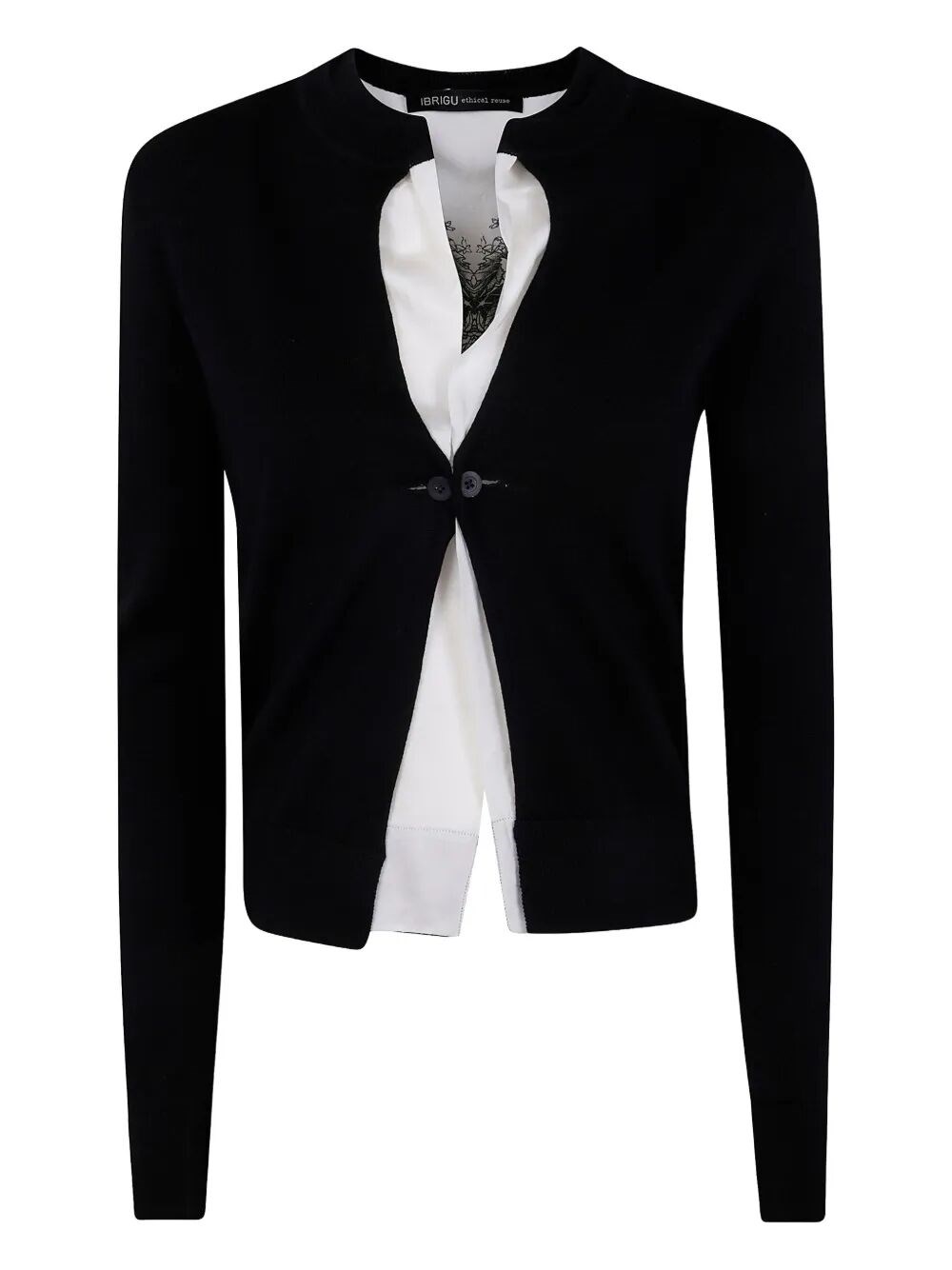 Ibrigu Reversible Printed Knit Cardigan In Black