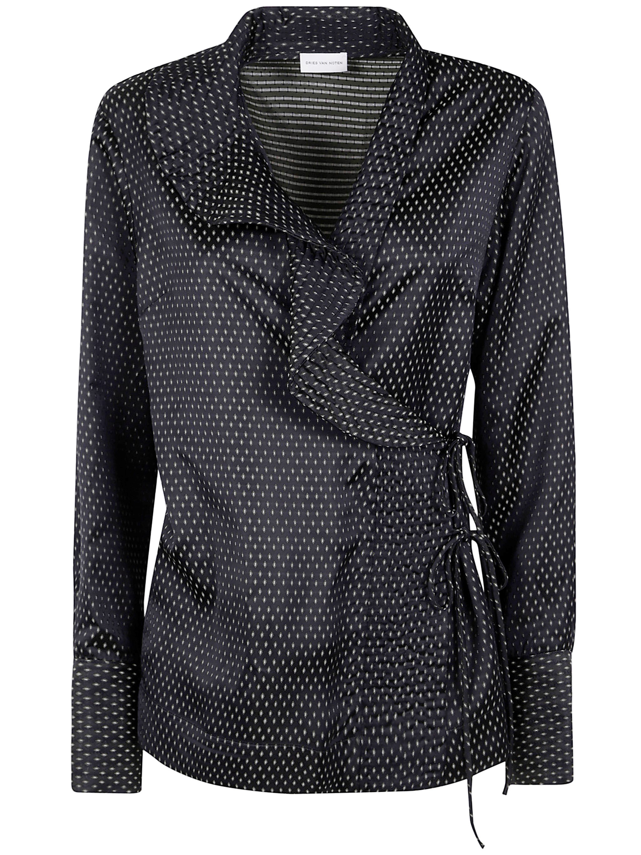 Dries Van Noten "calberton 2350" Motif Jacquard Shirt In Black