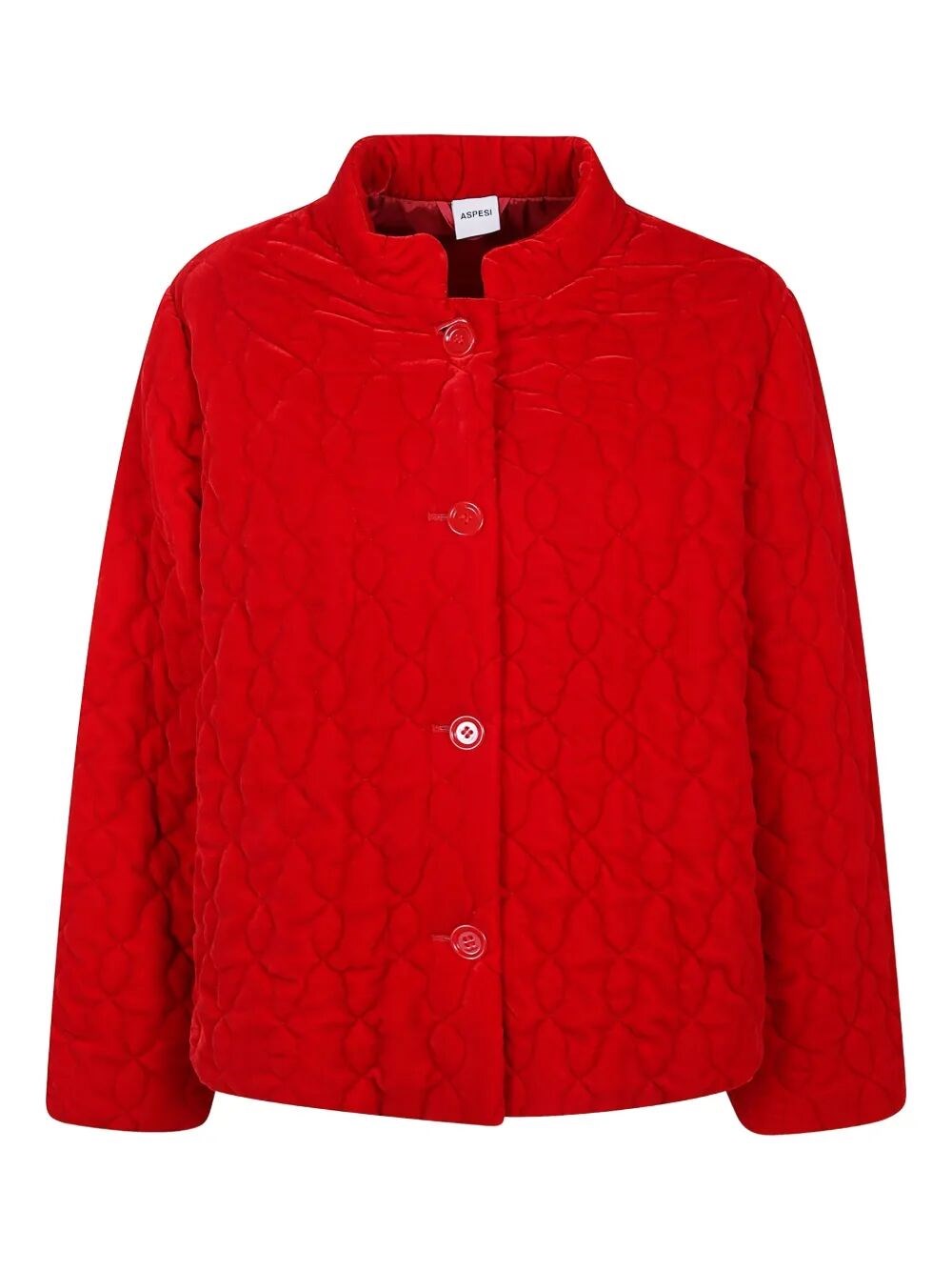 Aspesi Quilted Buttoned Jacket In Red