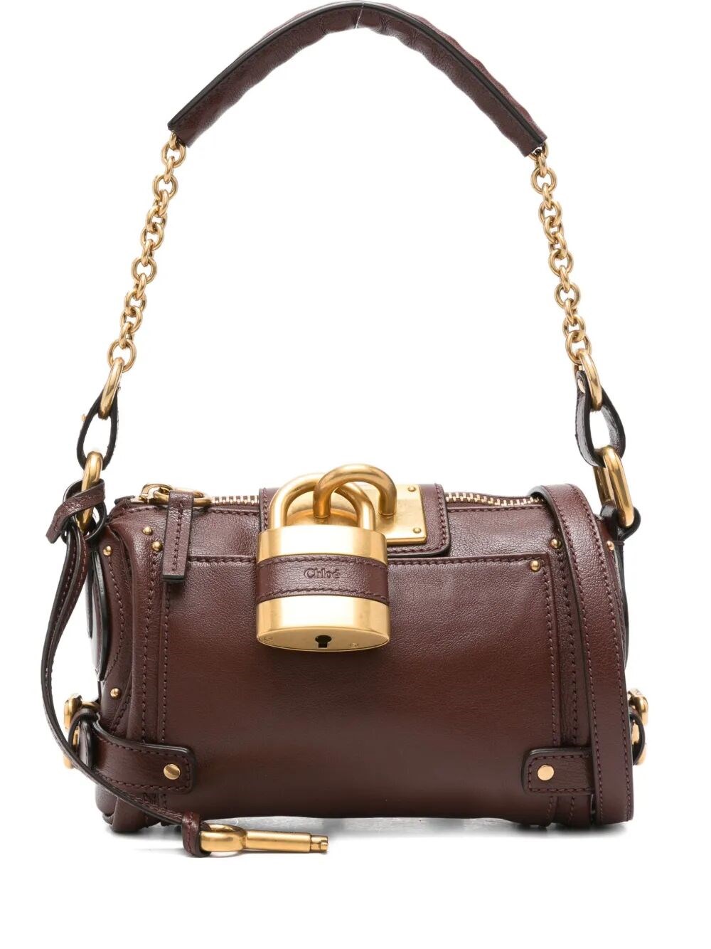 Chloé Crafty Brown Small Paddington Chain Bag In Brown