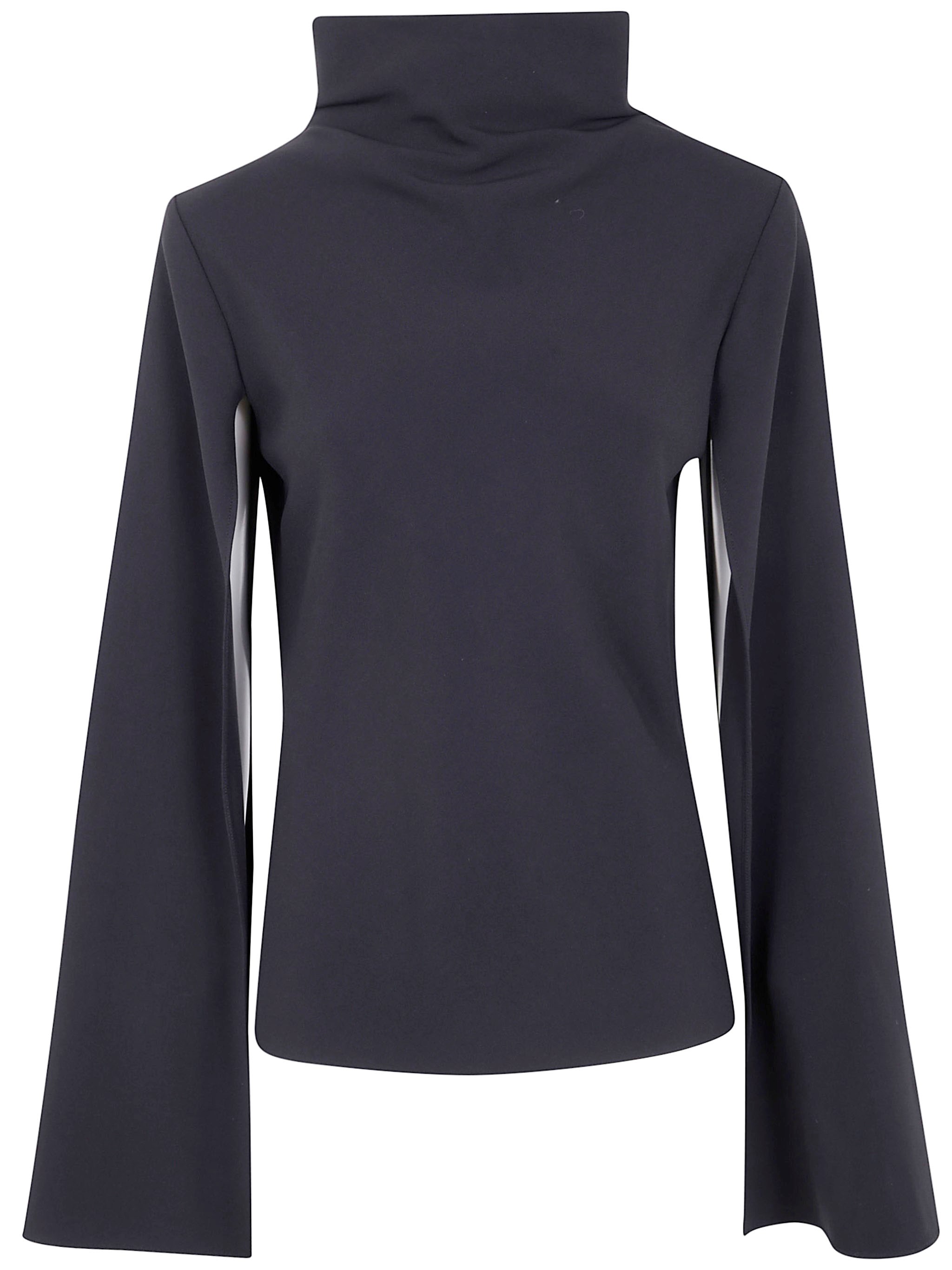 Greg Lauren Turtle Neck Blouse In Blue