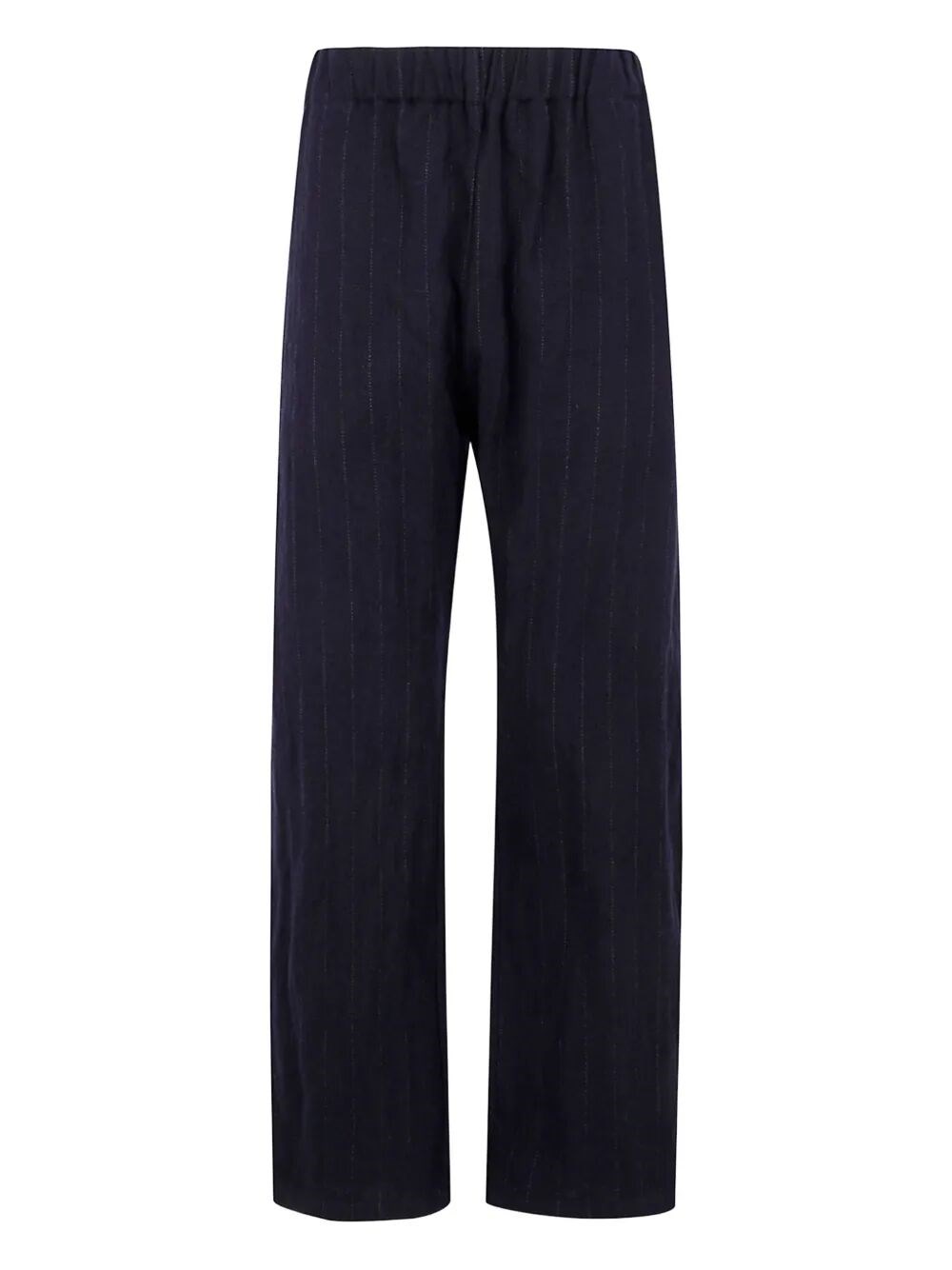 Apuntob Elastic Waist With Pockets Curved Legs Trousers In Blue