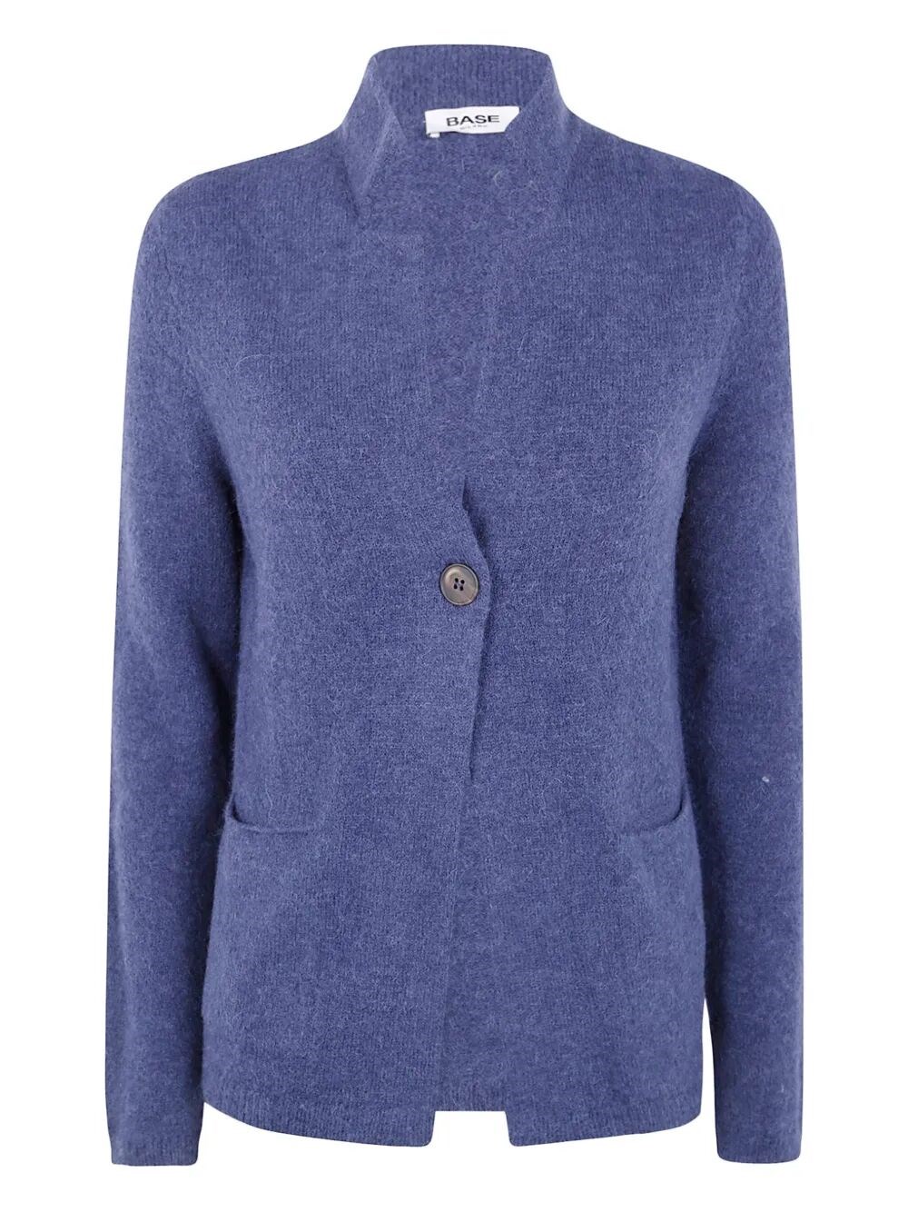 Base Alpaca Blend Knit Jacket In Blue