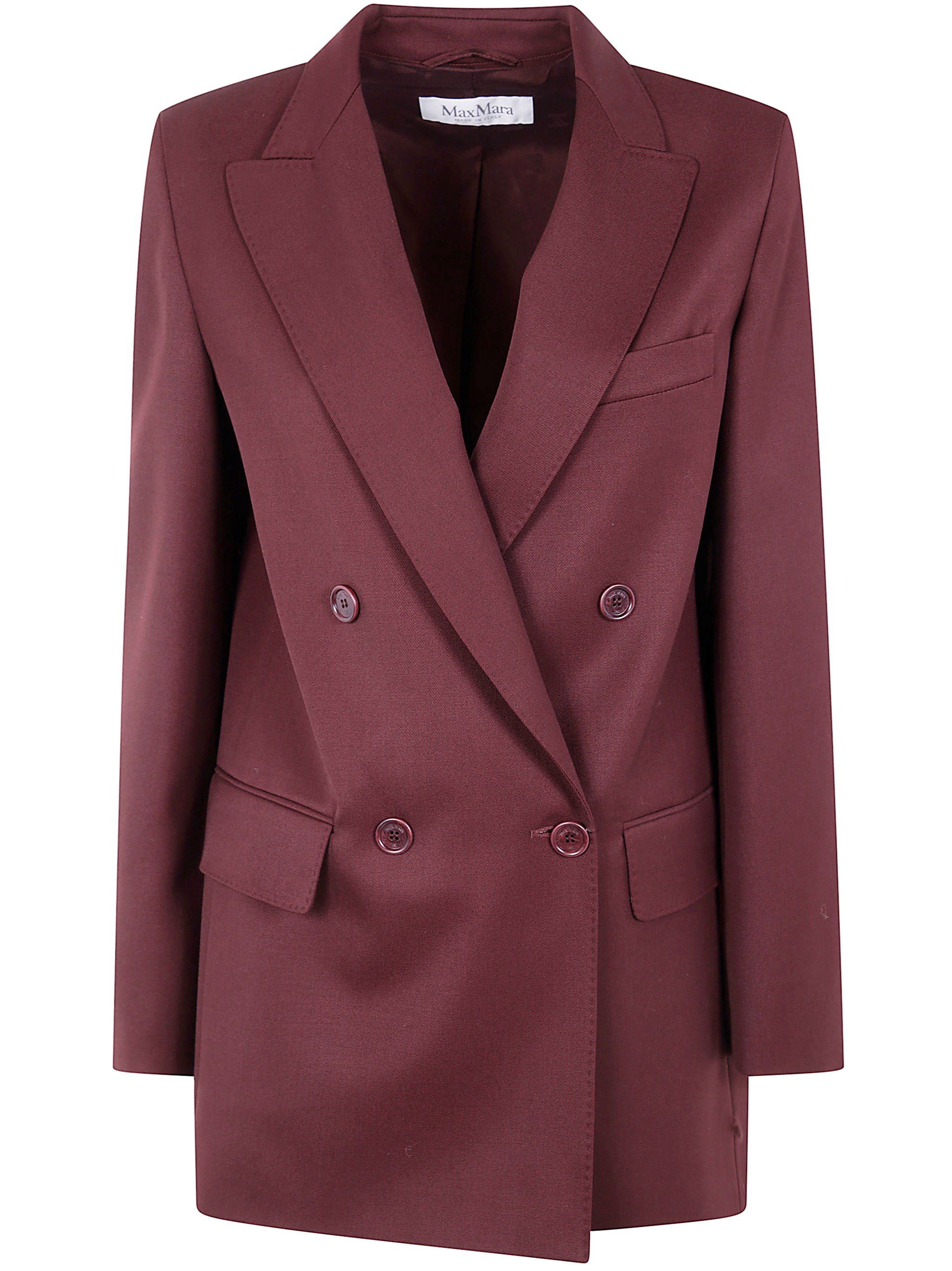 Max Mara "farad" Double Breasted Wool Jacket In Red