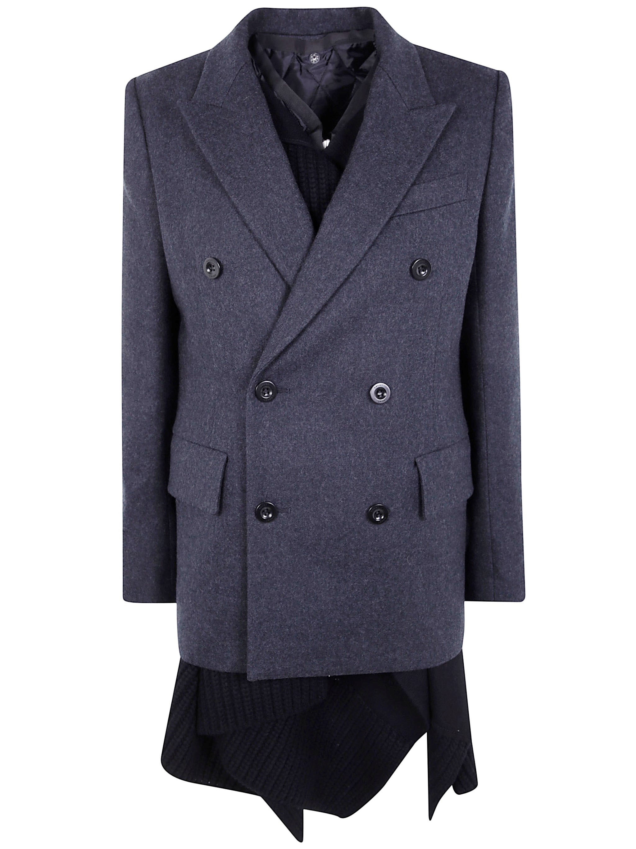 SACAI Wool Melton X Wool Knit Jacket