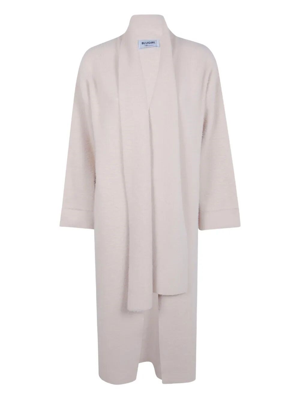 Blugirl Fur Long Knit Cardigan In Neutral