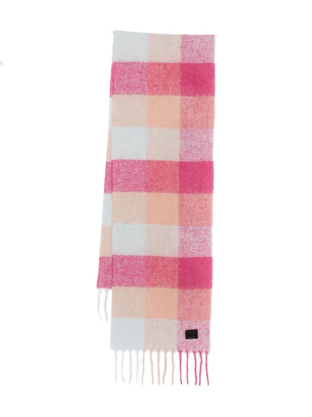 Paul Smith Women Scarf "fuzzy" Chq In Pink