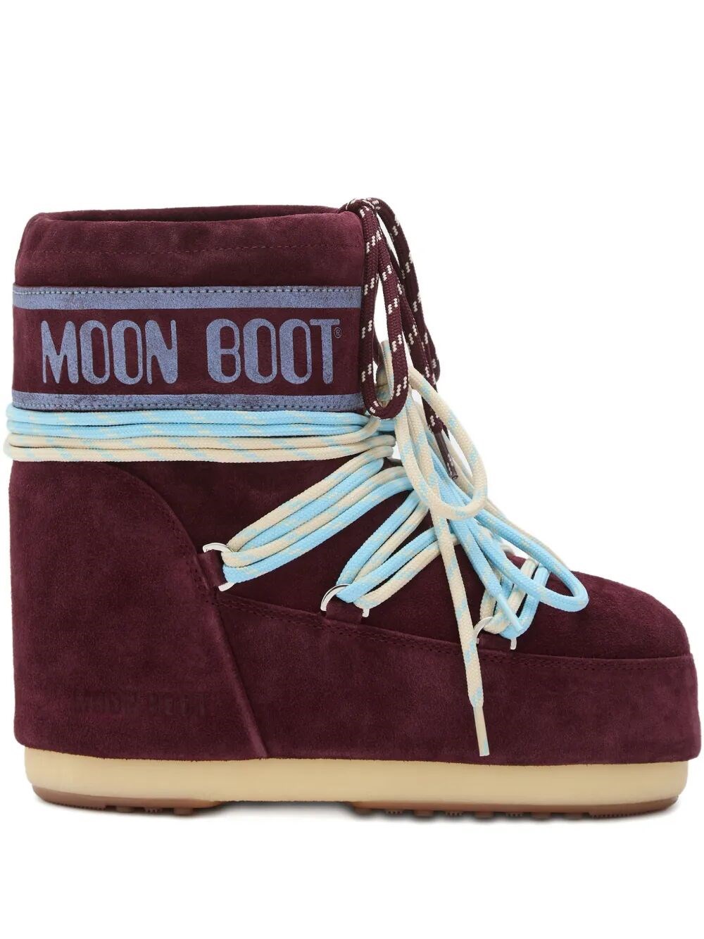 Moon Boot "icon" Low Suede Laces Boot In Red