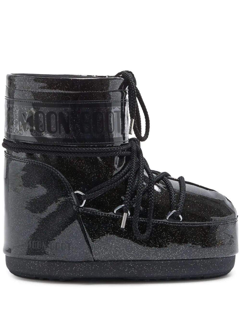 Moon Boot "icon" Low Glitter Boot In Black
