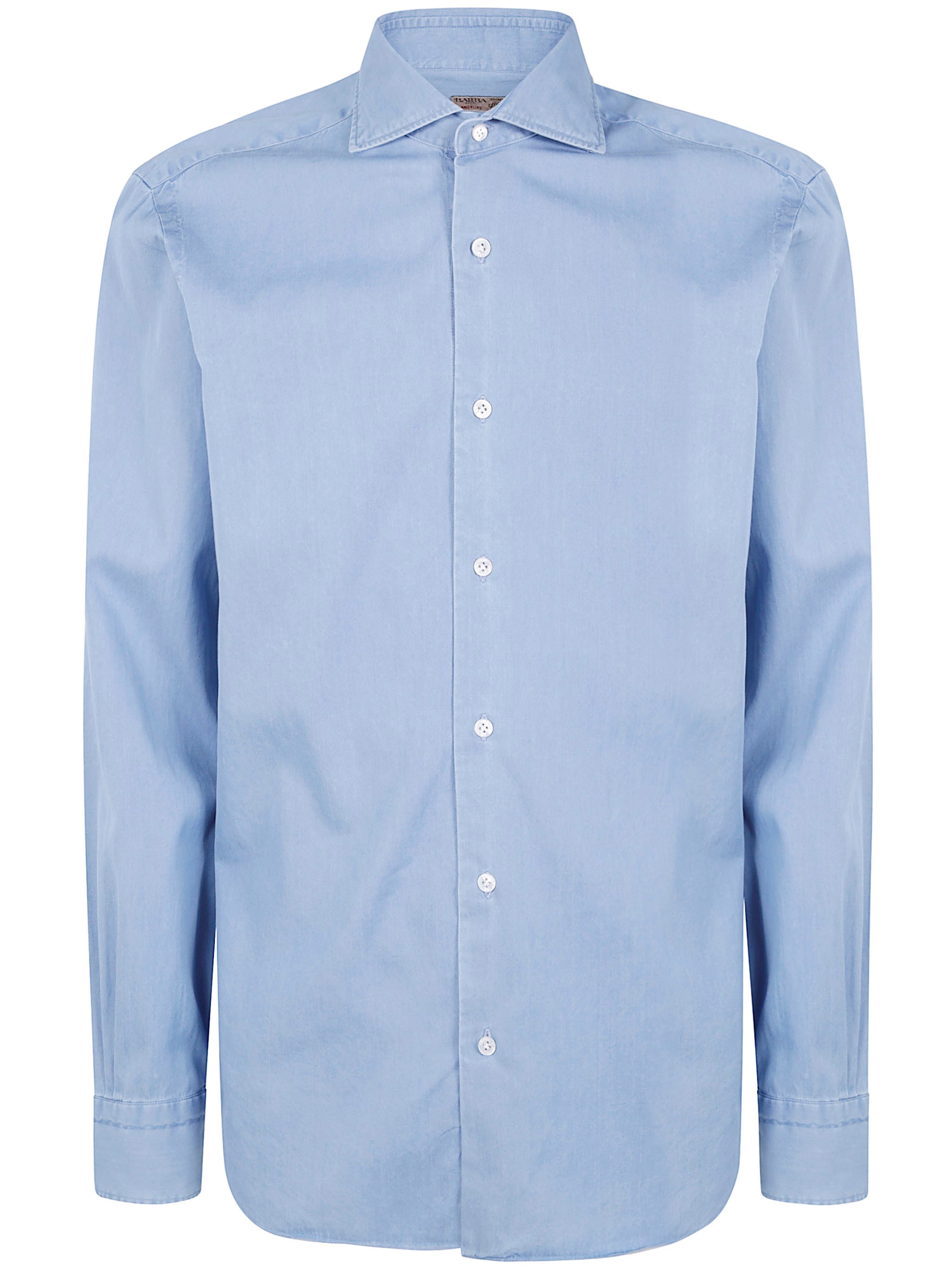 Barba Napoli Light Denim Shirt In Blue