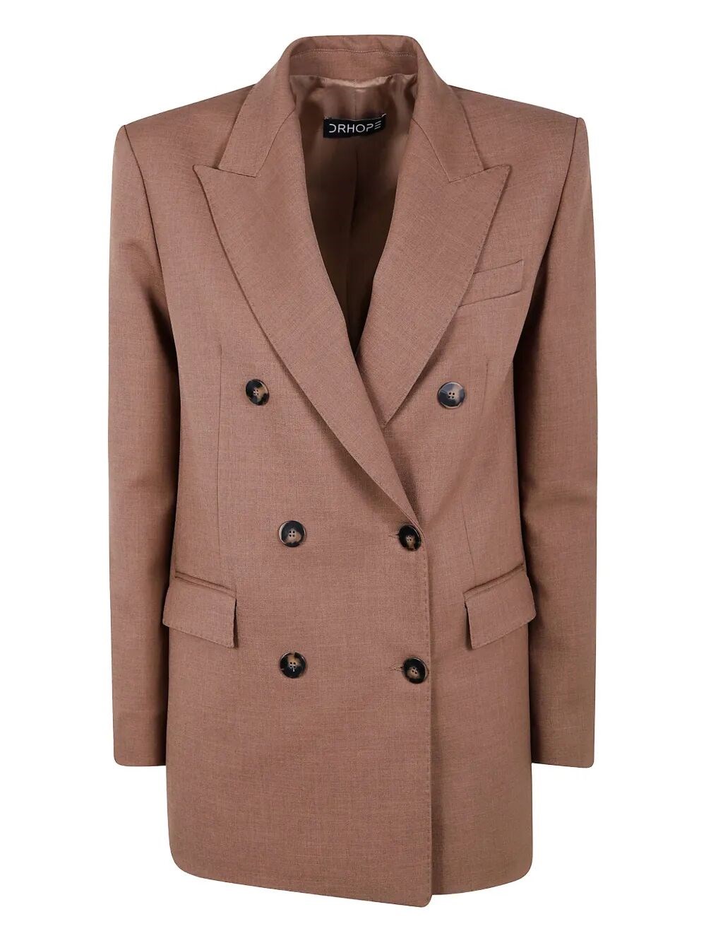 Drhope Oversized Double Breasted Blazer In Brown