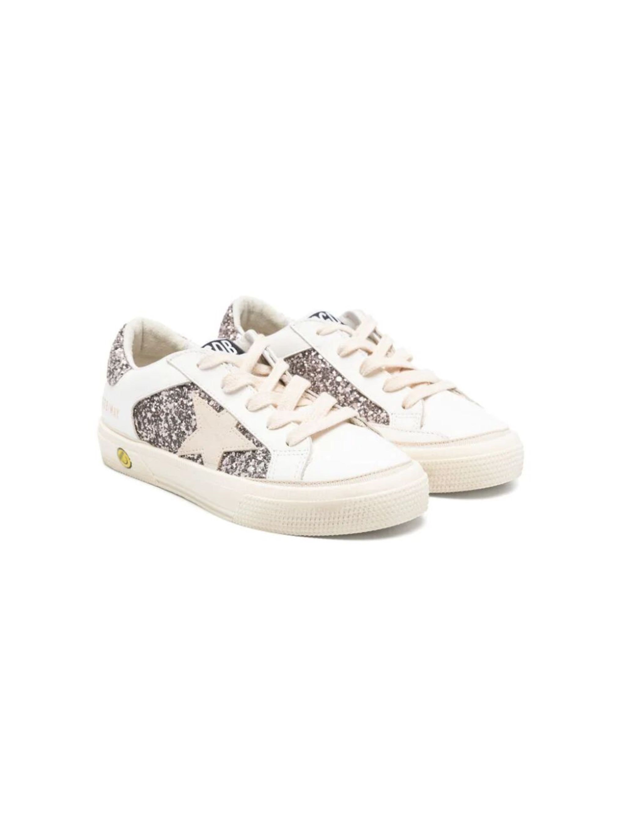 Golden Goose GOLDEN GOOSE KIDS "May" Leather And Glitter Upper Suede Star Glitter H　GOLDEN GOOSE KIDS "May" レザー＆グリッターアッパー スエード スターグリッ