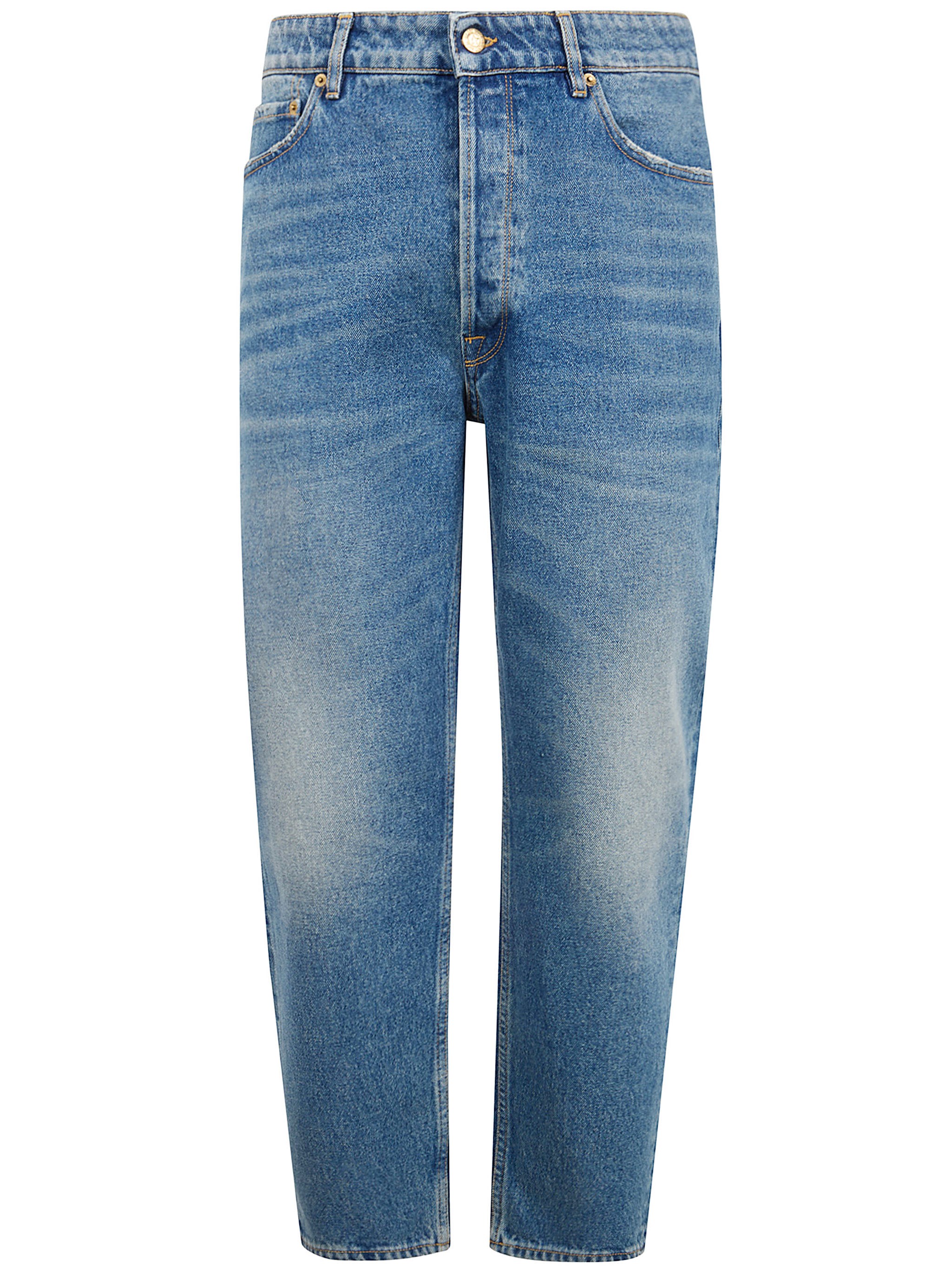 GOLDEN GOOSE "Golden M`S Happy" Medium Stone Washed Denim　GOLDEN GOOSE "ゴールデン エムズ ハッピー" ミディアム ストーン ウォッシュ デニム GOLDEN