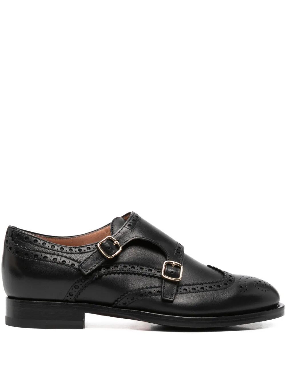 Santoni Brogue Buckle Pumps In Black