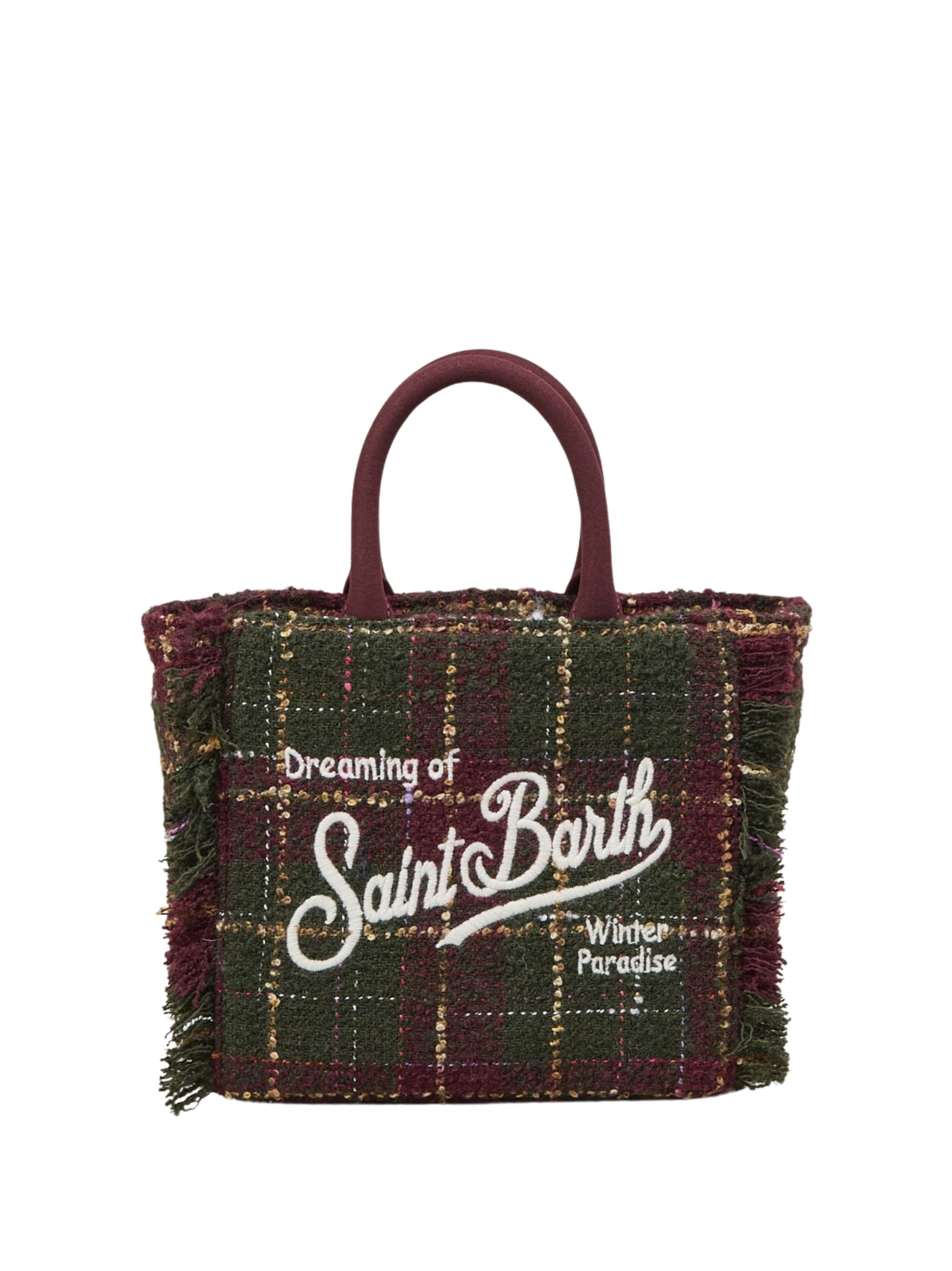 Mc2 Saint Barth 'vanity' Mini Tweed Handbag In Burgundy